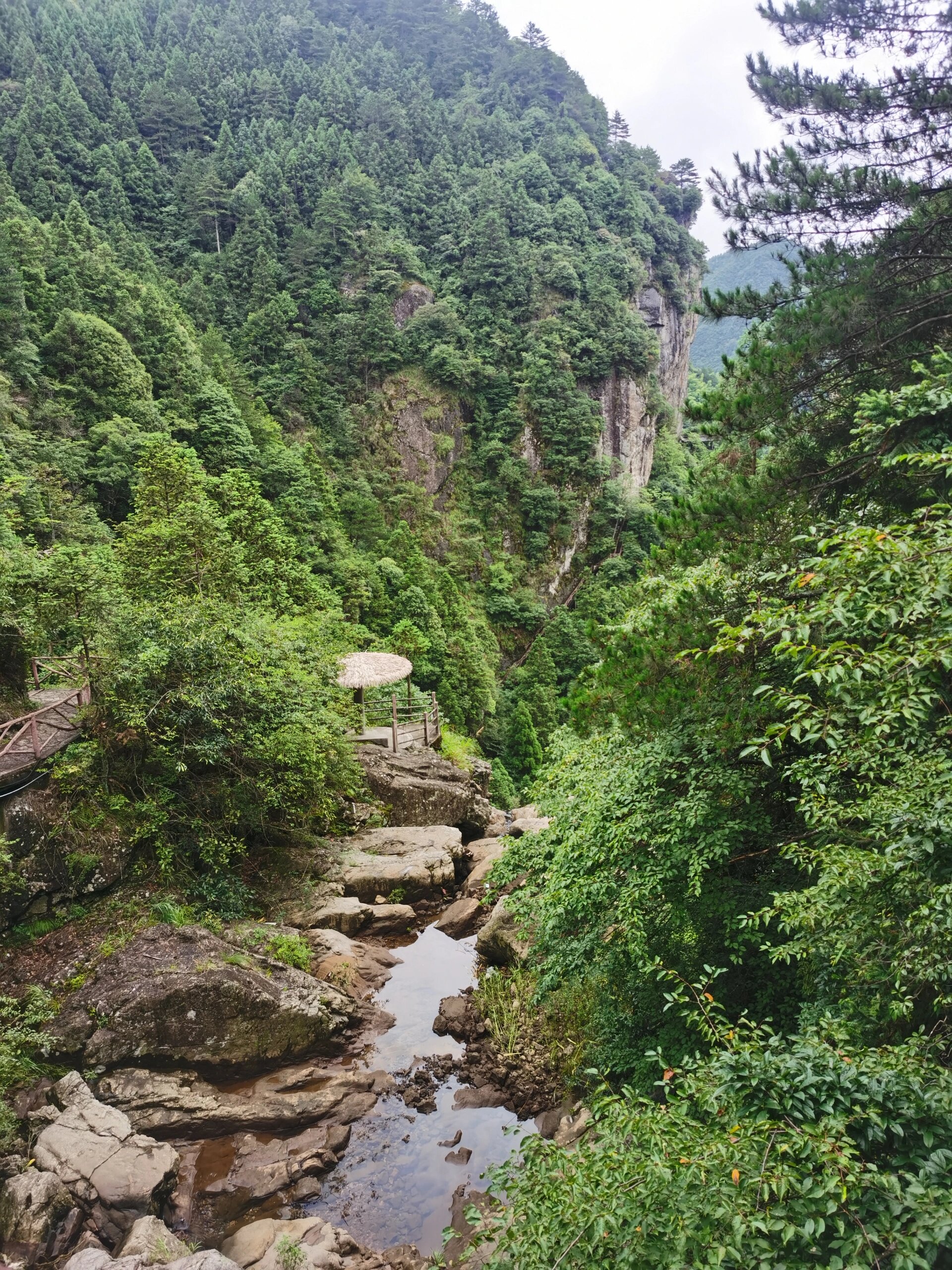 云中大漈 从时思寺沿着河边继续前行,可以选择左边的森林浴道也可以走