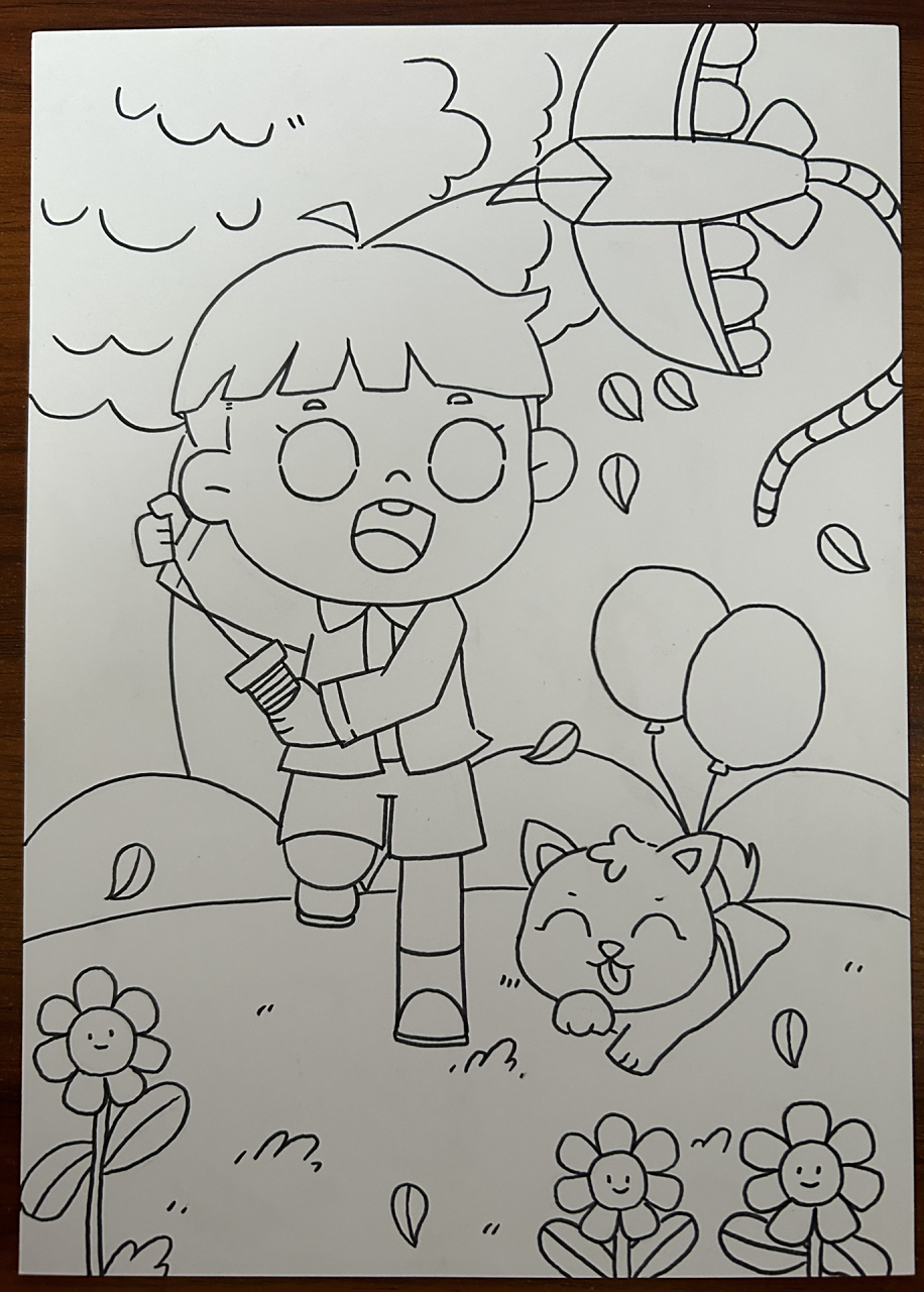 儿童画 放风筝 儿童画 放风筝