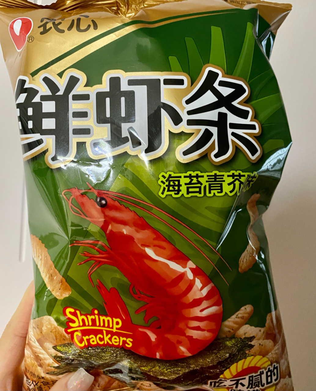 农心芥末味鲜虾条 热量&重量 90主要原料:如图.