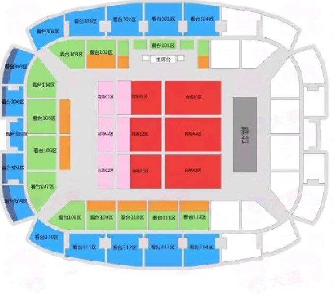 浦发银行东方体育中心最新座位分布图来啦