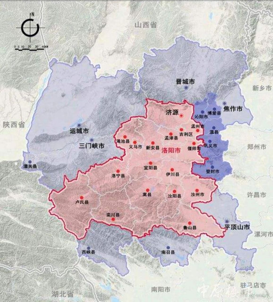 洛阳都市圈,人口超千万,gdp近万亿元 洛阳现在所辖7县都在西南方向,和