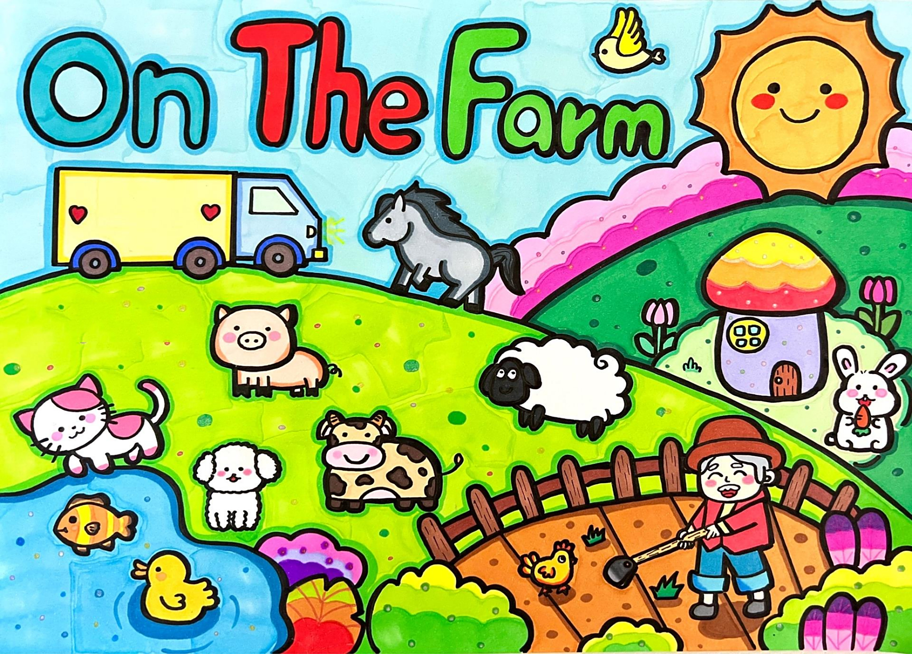 三年级下英语冀教版 第一单元关于农场手抄报 on the farm