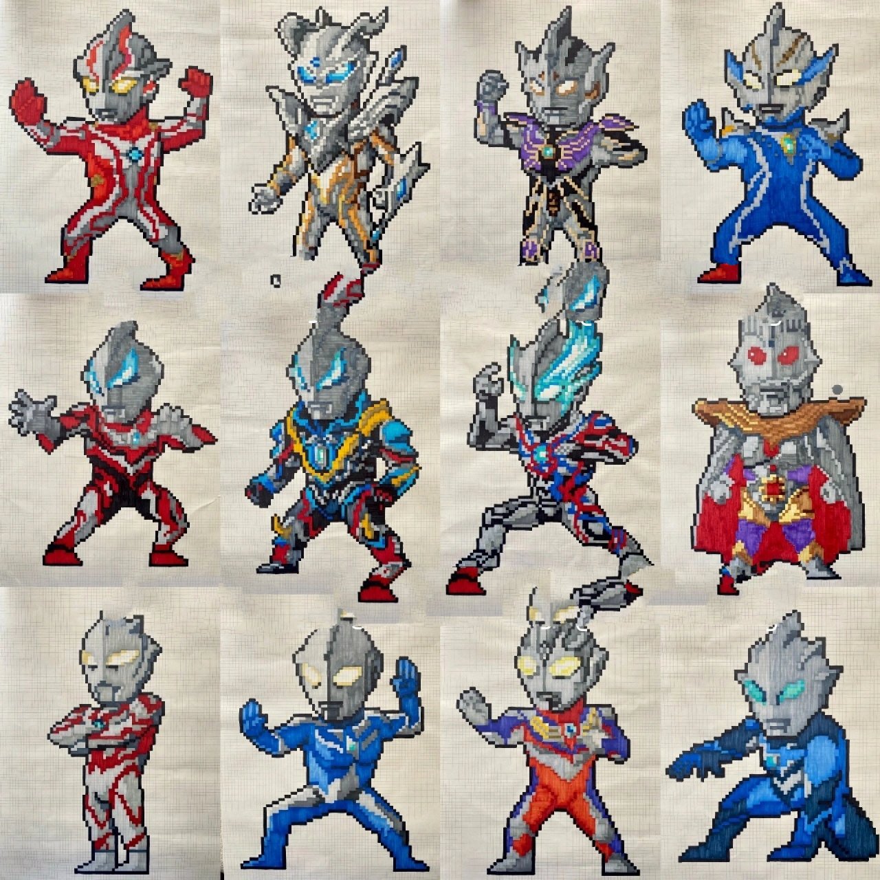 奥特曼像素画大合集