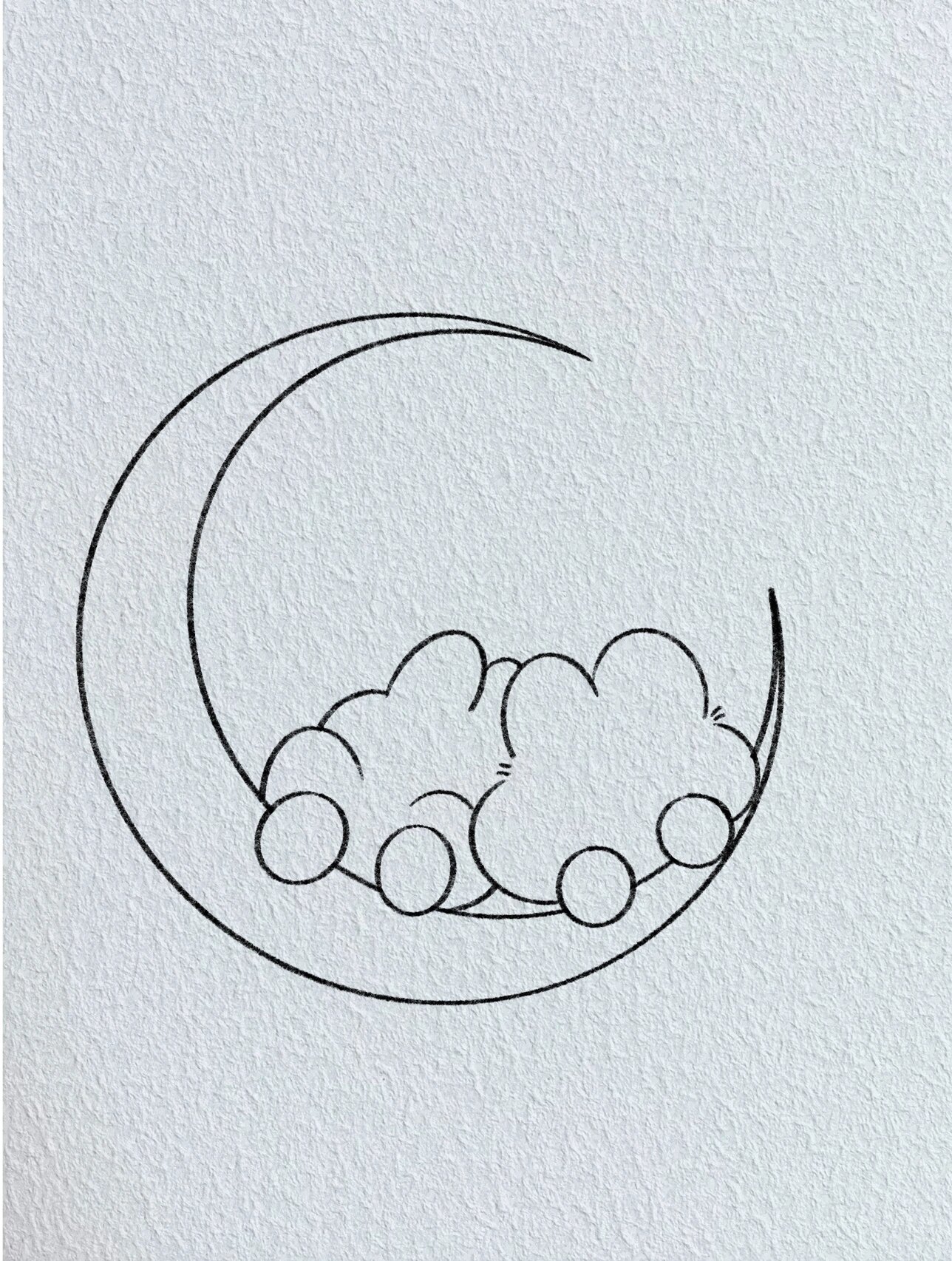月饼节快乐/兔兔简笔画教程 我对月亮许愿 希望你永远快乐 临摹