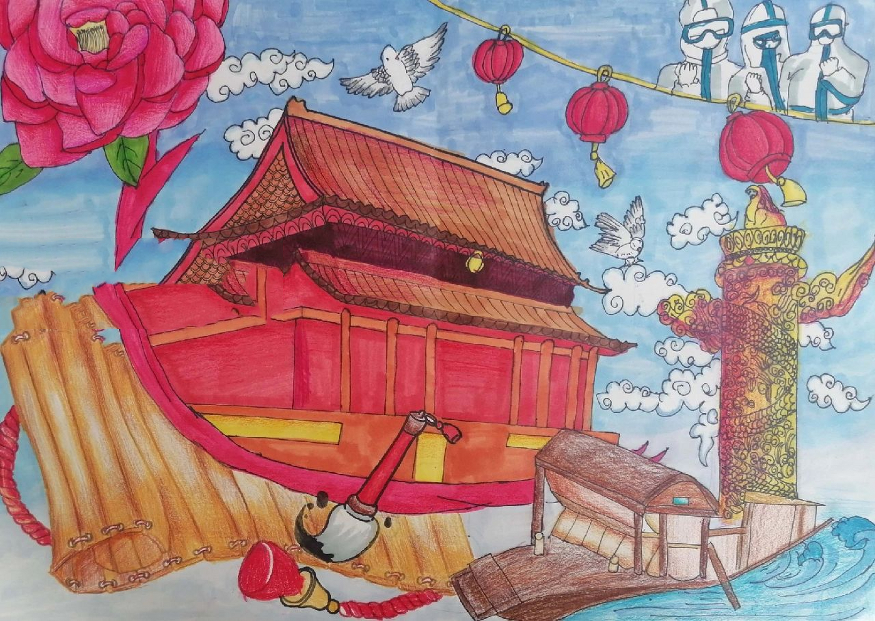 小朋友喜迎二十大永远跟党走奋进新征程绘画 小朋友喜迎二十大永远跟