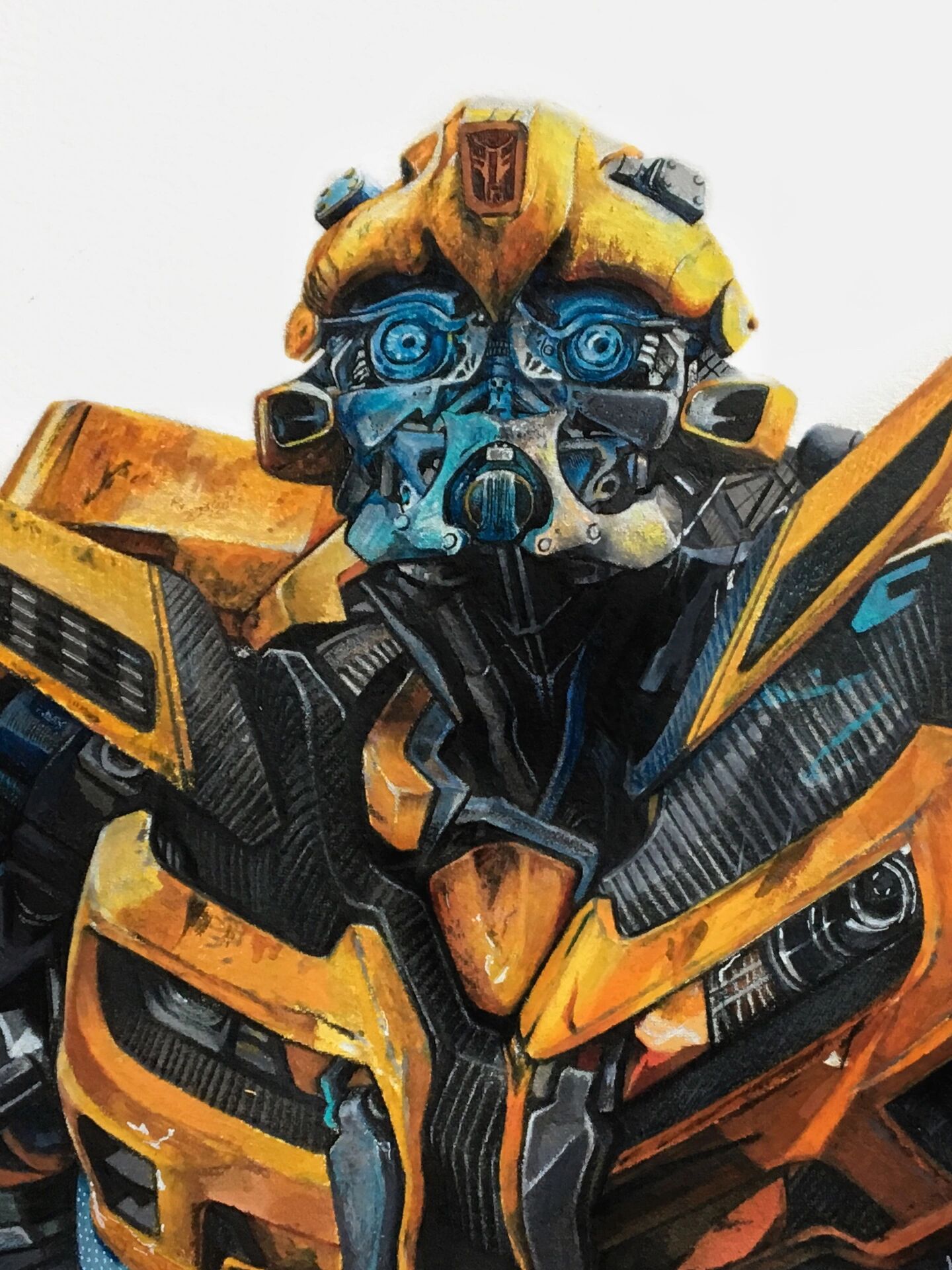 彩铅手绘|变形金刚大黄蜂