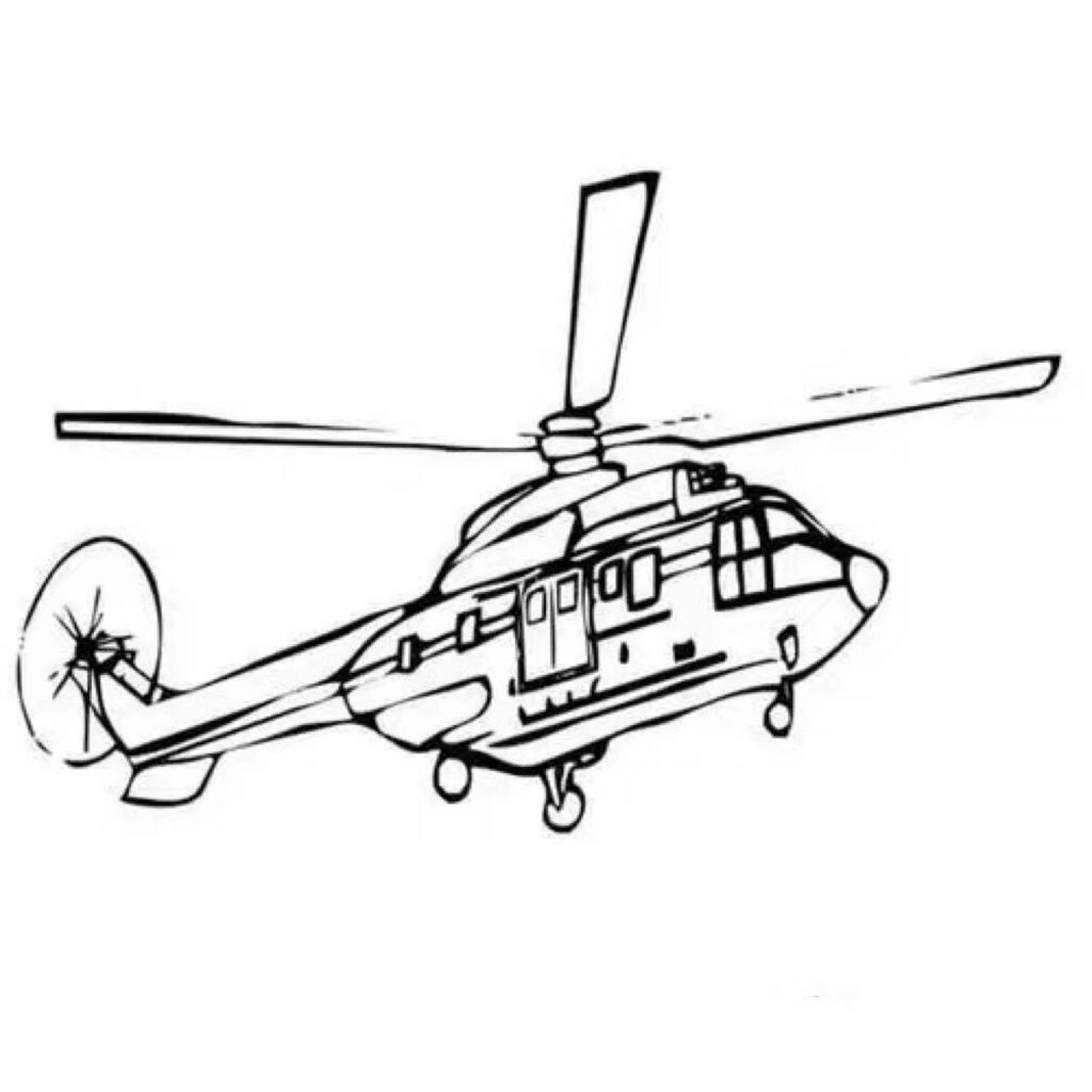 直升机的简笔画画法图片