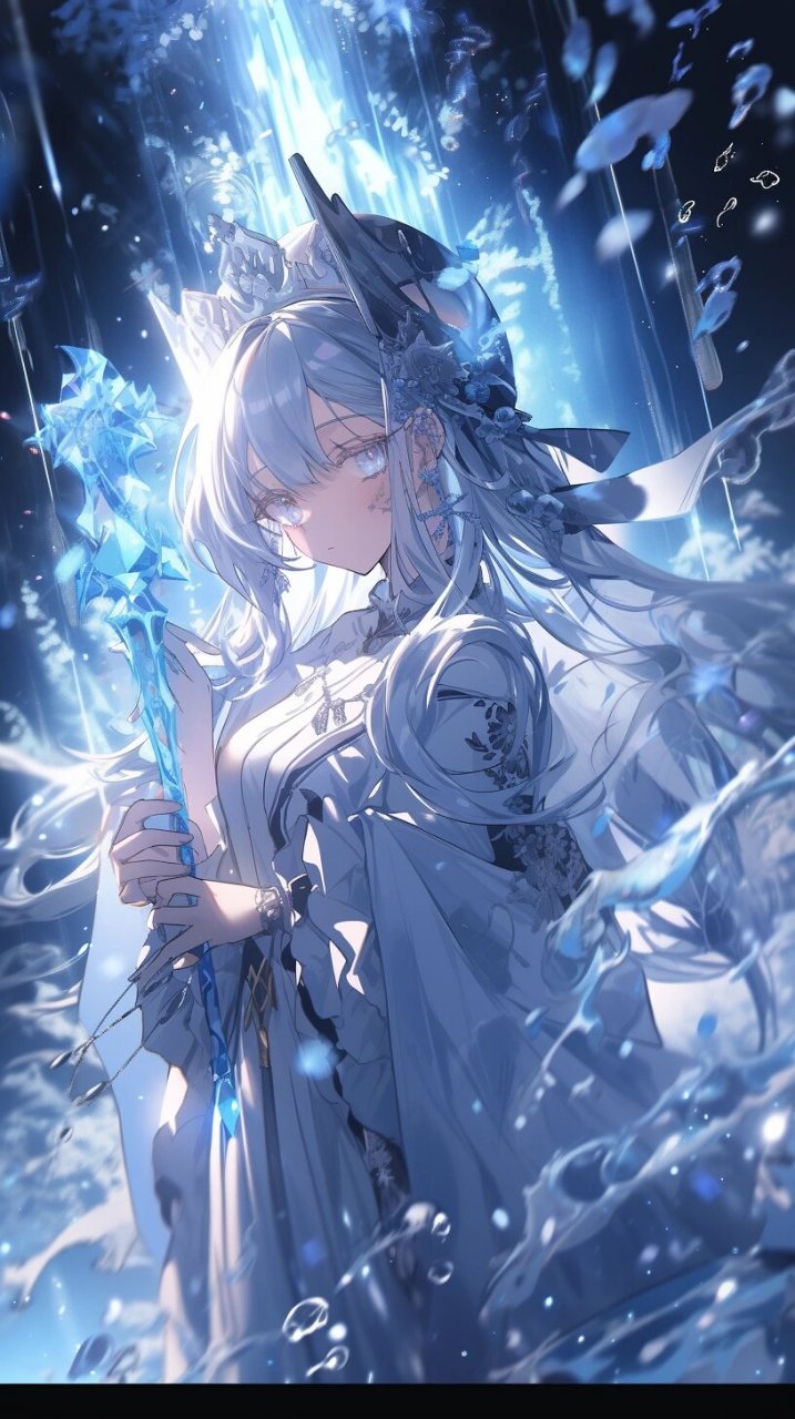 原神-冰之女皇4 燃尽严寒的飞蛾,无畏地飞翔,高耸的寒冰上,女皇正在