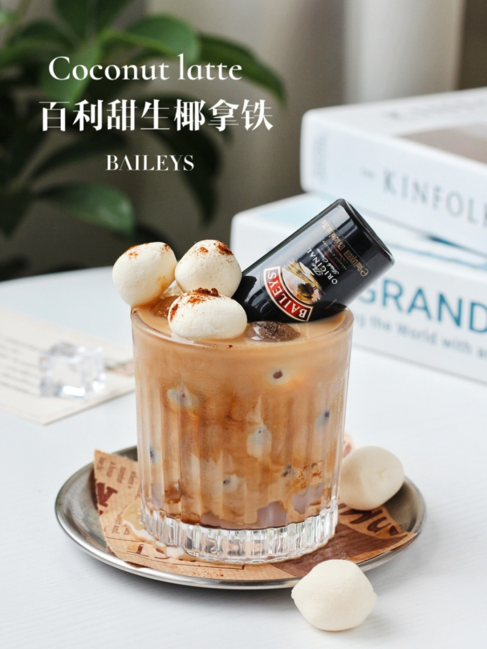生椰拿铁百利甜🥥爆好喝四步就搞定🍸 今天调了一杯🥥百利甜生