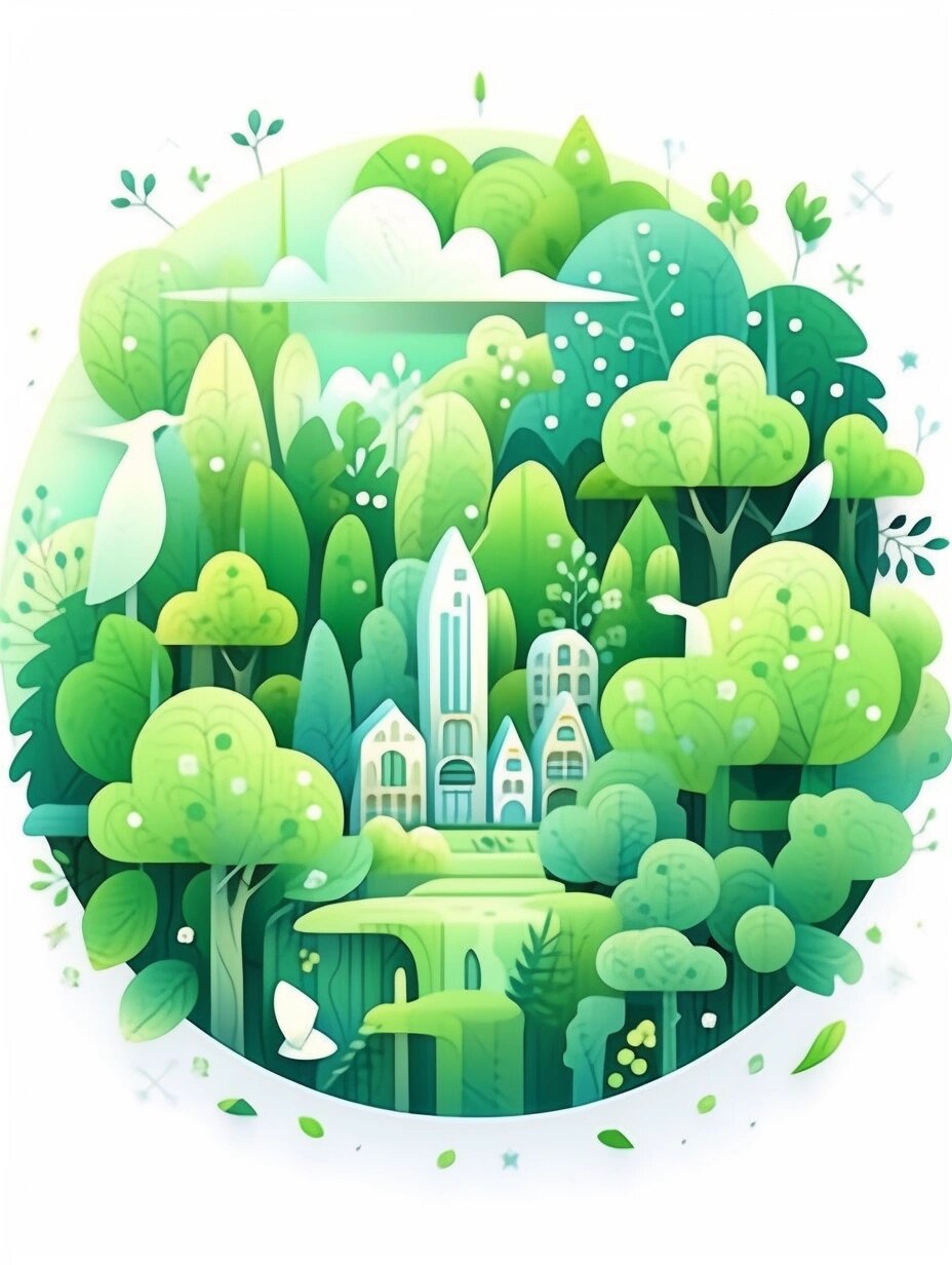 共生|环保|地球|手绘素材