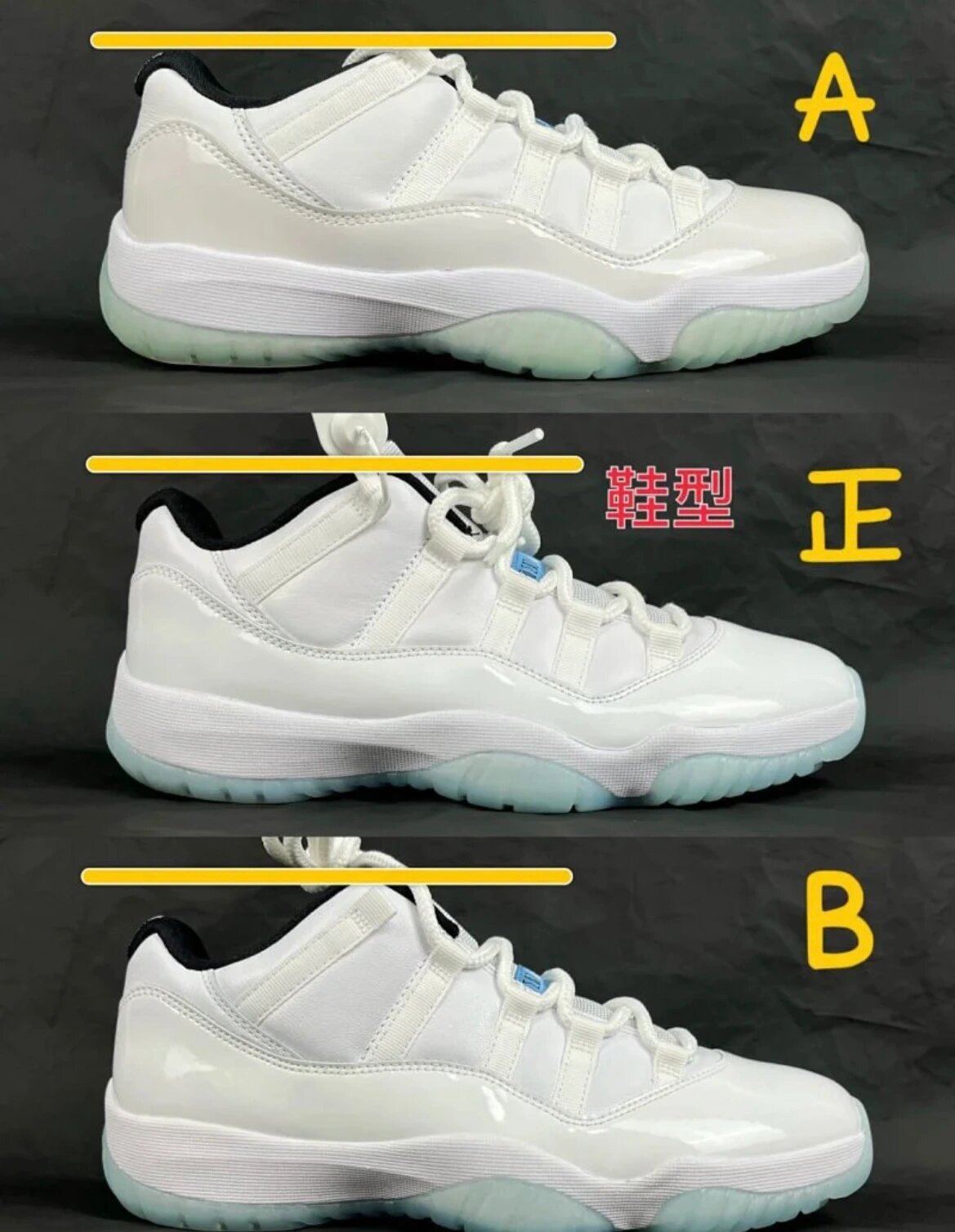 aj11传奇蓝 鉴别真假图片