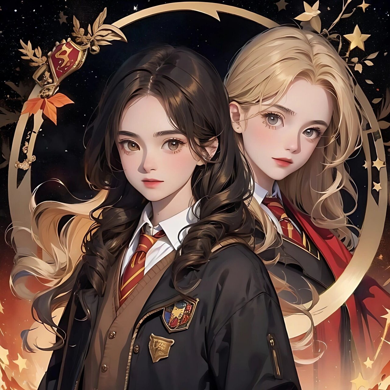 双人少女头像|格兰芬多双子星 #这也太可爱了吧# 也许可以尝试做一组