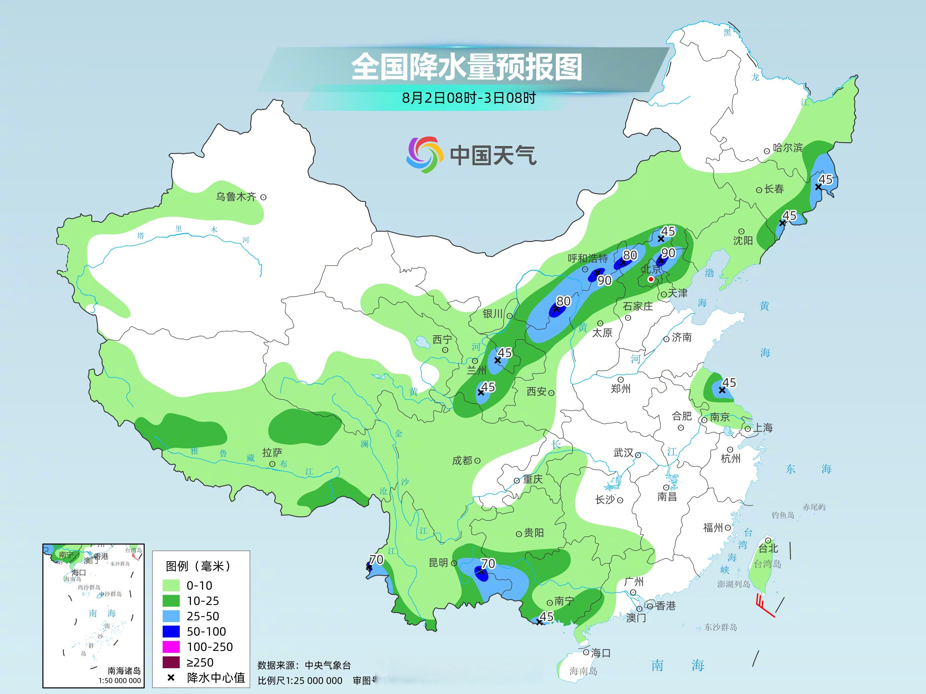 持续时间中国最近哪些地带有强降雨8月全国天气湖北地图高温暴雨并存