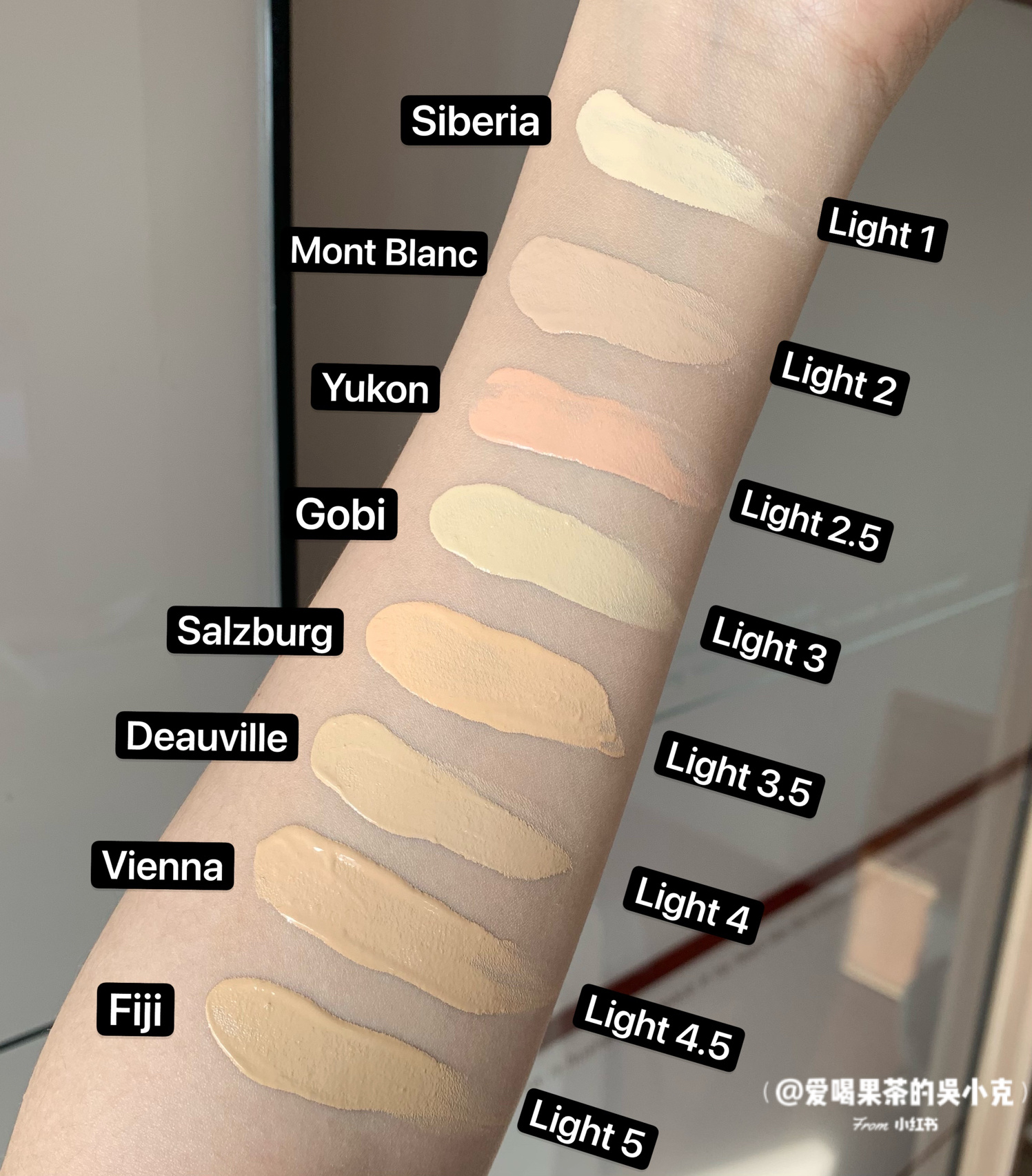 nars亮采粉底液 素颜77手臂 zui全试色功课 nars的粉底液色号是hen