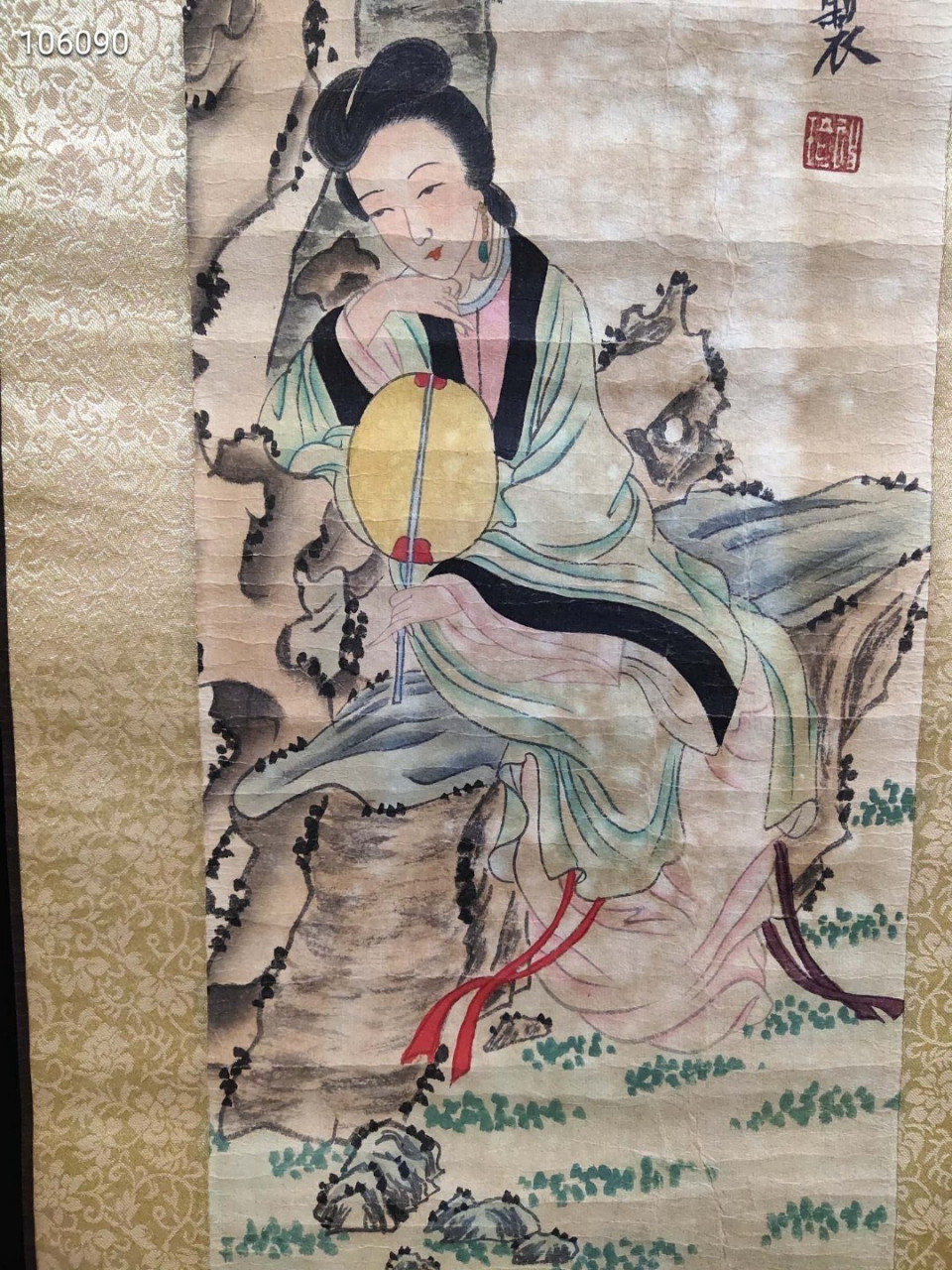 清代改琦仕女图四条屏清代名家老书画老物件 清代改琦仕女图四条屏 裱