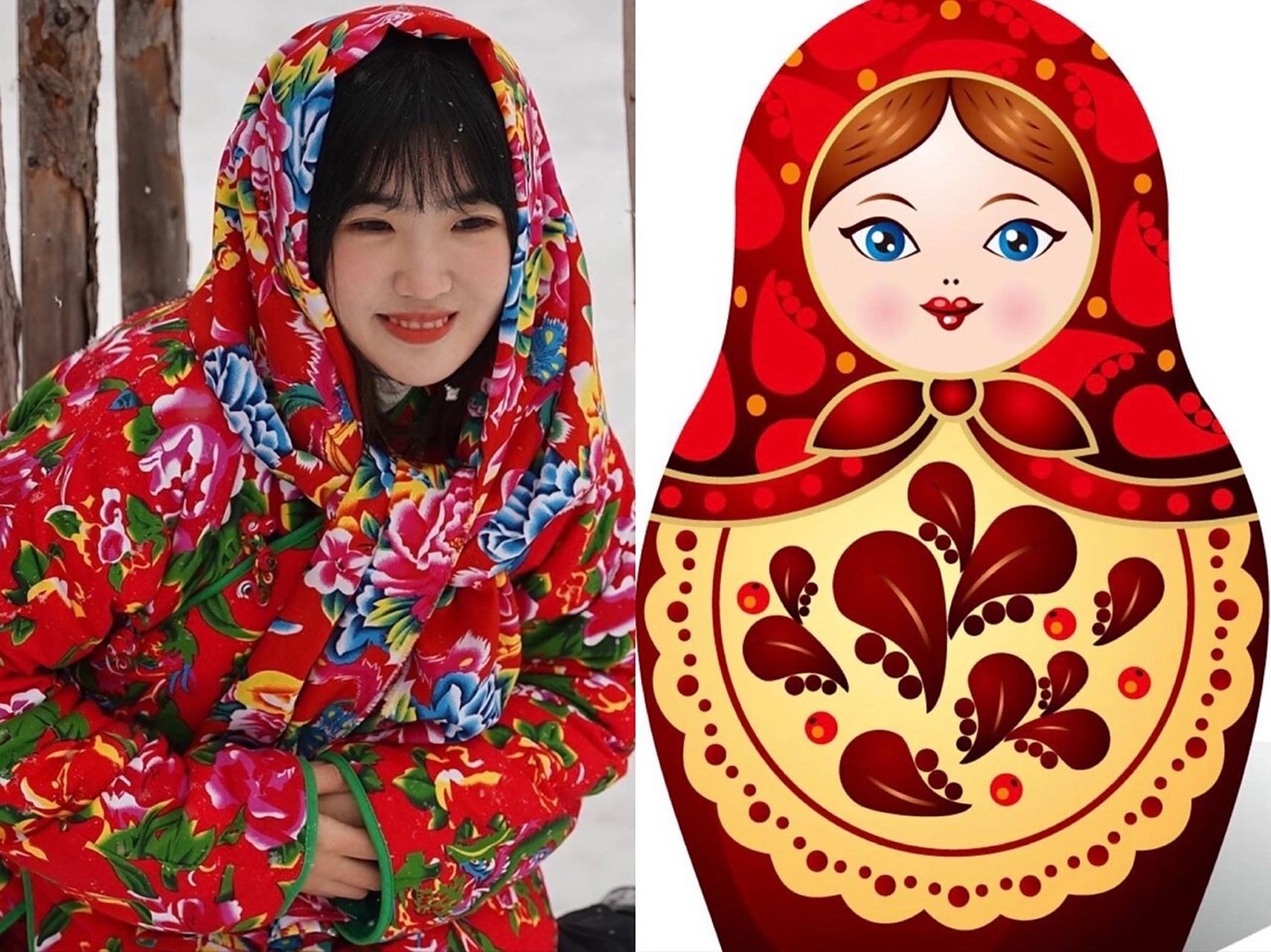 东北花棉袄拍照|搞笑女在东北 雪乡今天下了好大的雪7615 问民宿