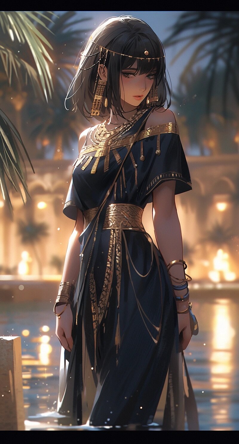 ai绘画96|midjourney 古埃及女孩 今日份的分享,古埃及摩登女孩