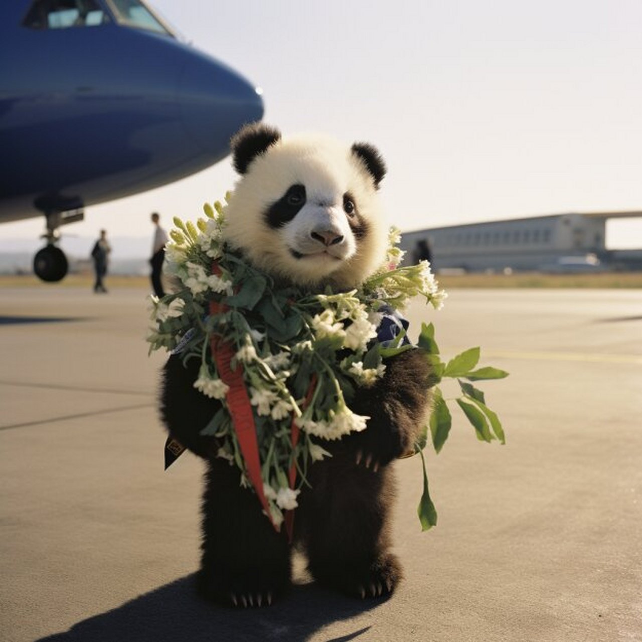 北京时间7月25日15时 在法国出生的大熊猫宝宝"圆梦" 从博瓦勒动物园