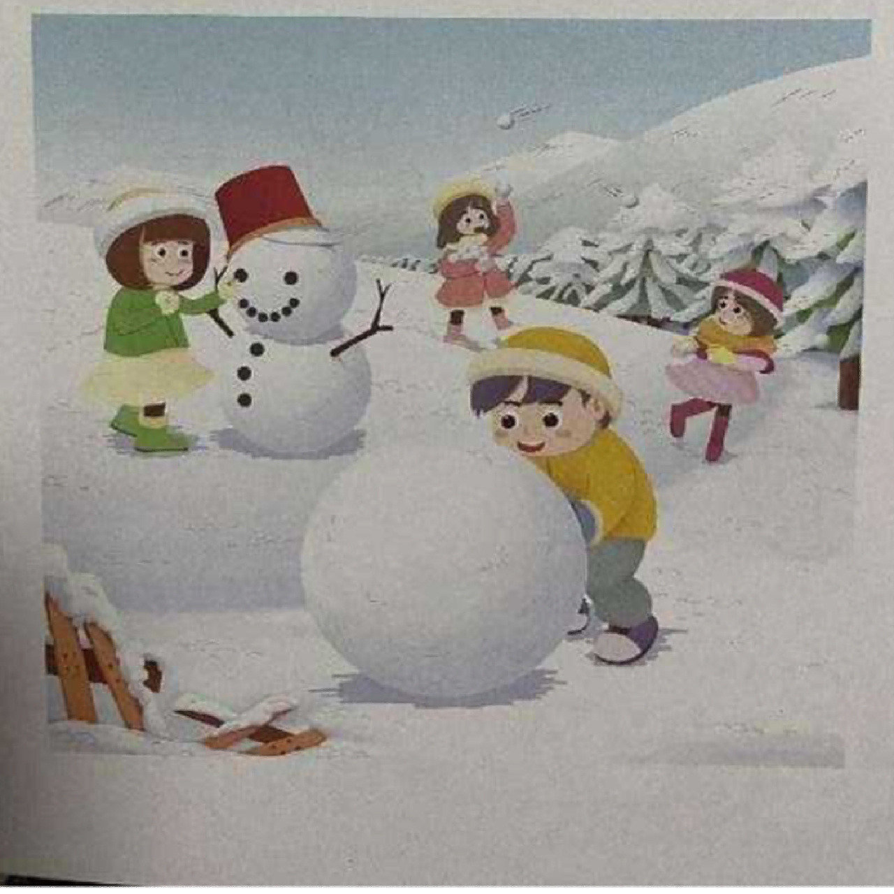 一年级小学生看图写话:不一样的冬季