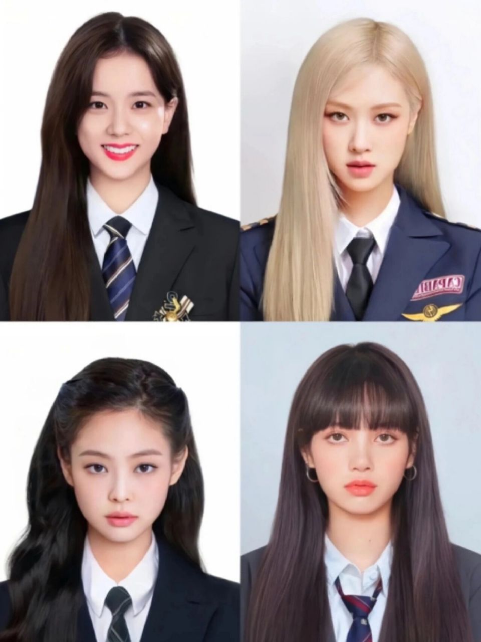 black pink证件照 四闺女证件照