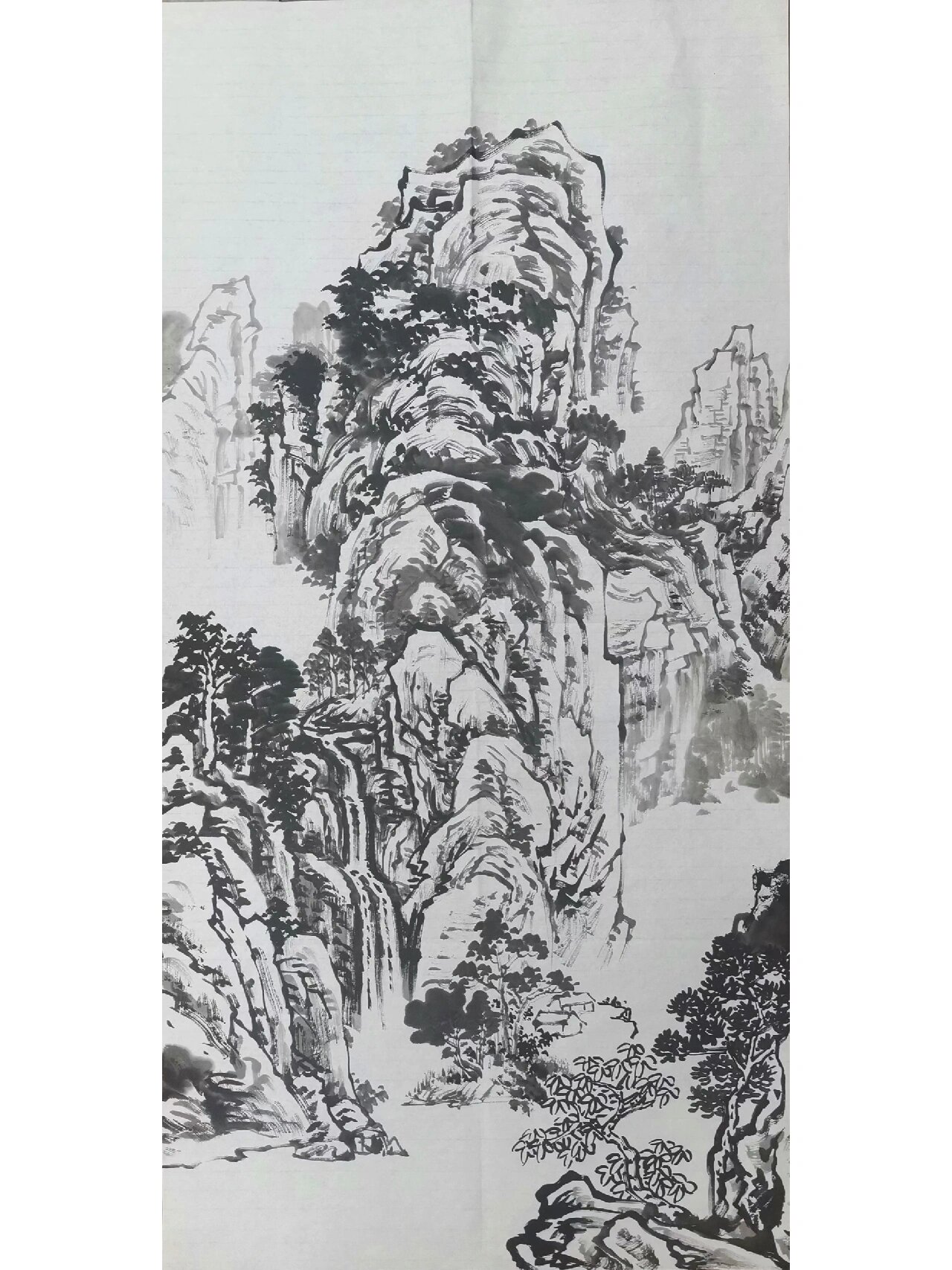 传统三尺竖幅山水画图片