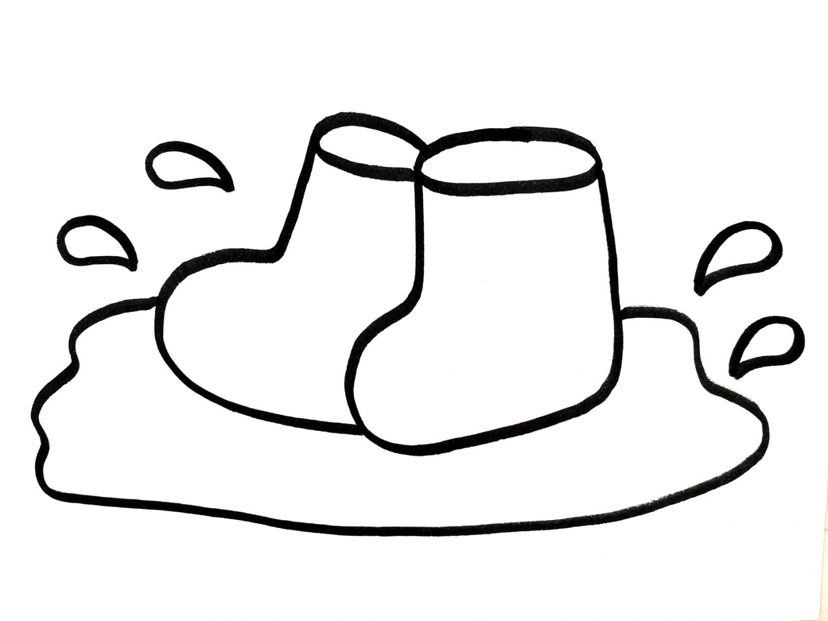 粘贴画《雨靴》