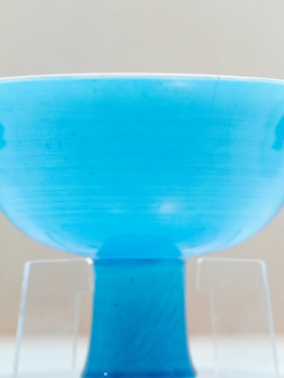 明代孔雀蓝釉高足碗 【国家博物馆藏·明代孔雀蓝釉高足碗】