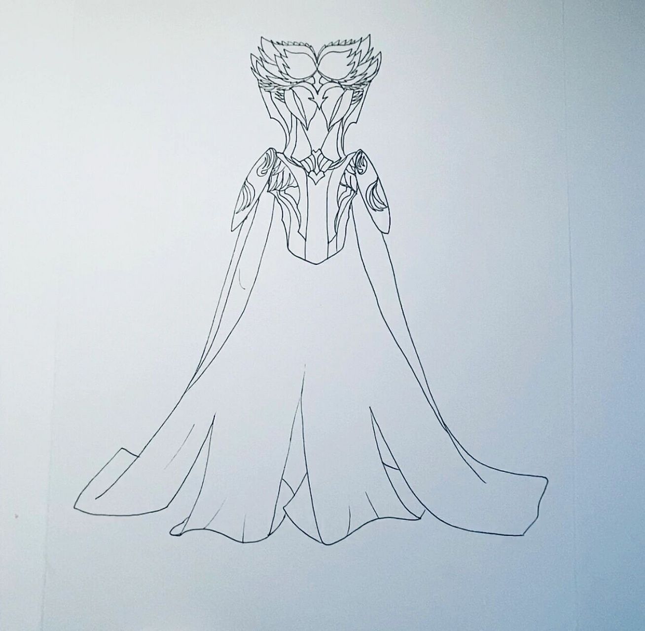 千仞雪裙子绘画过程