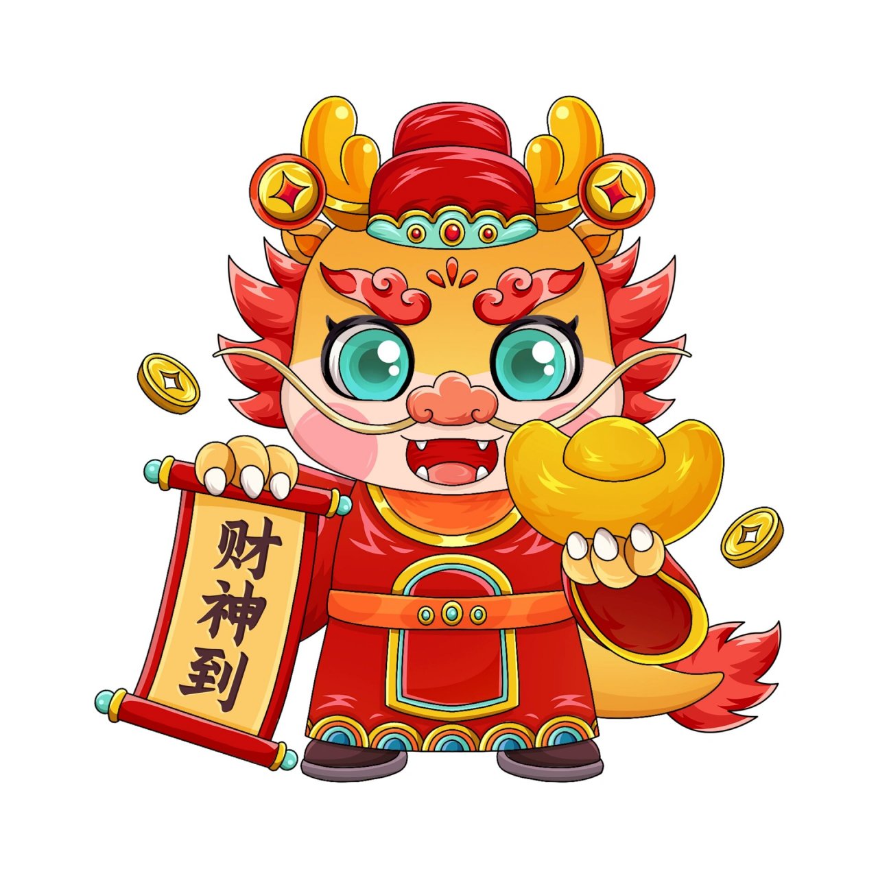 8今日分享龙年龙马精神元素插画背景 宝宝们跃然纸上,你们的设计怎能