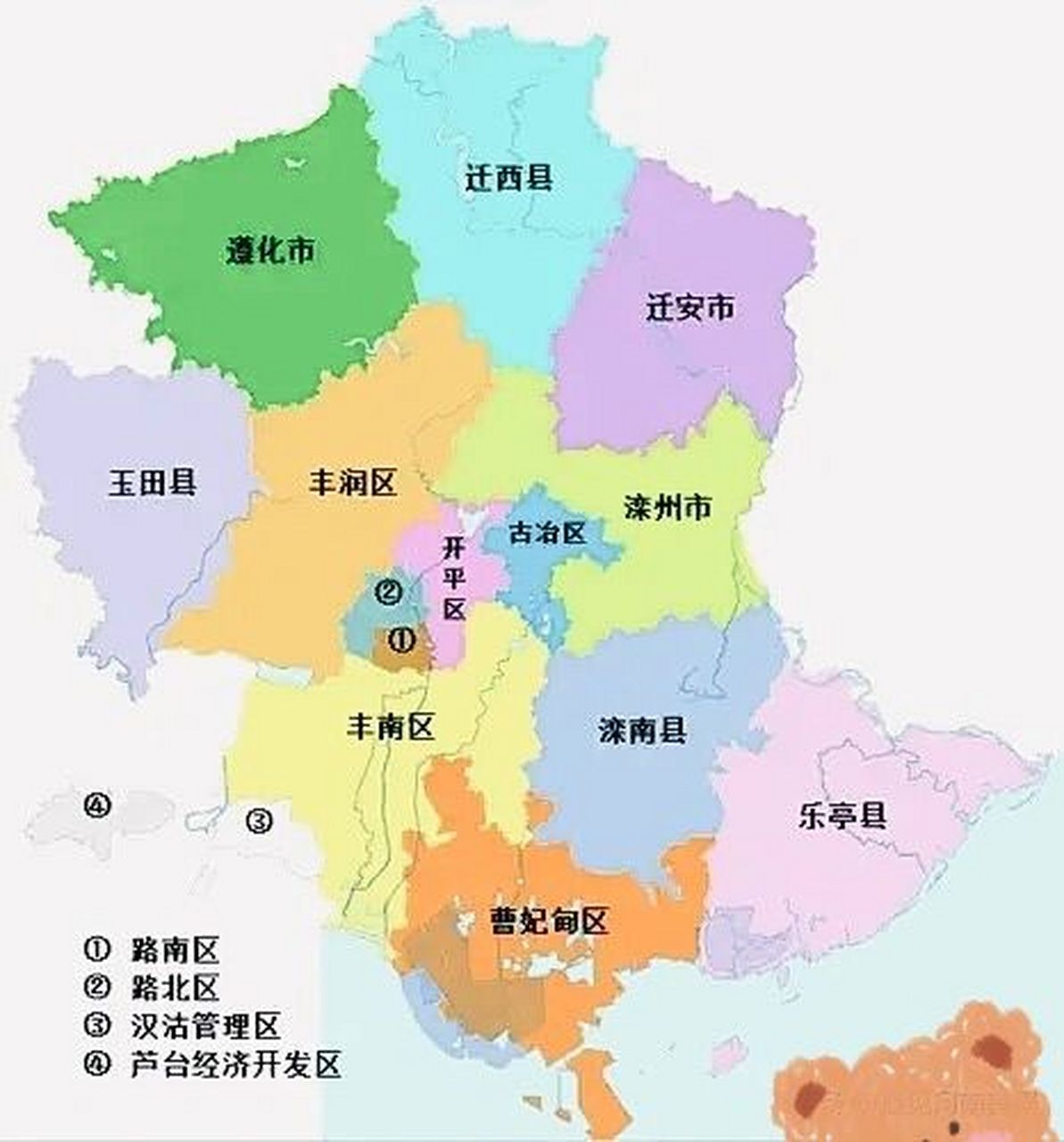 唐山行政区划一览 拥有七个区的地级市,这很难得
