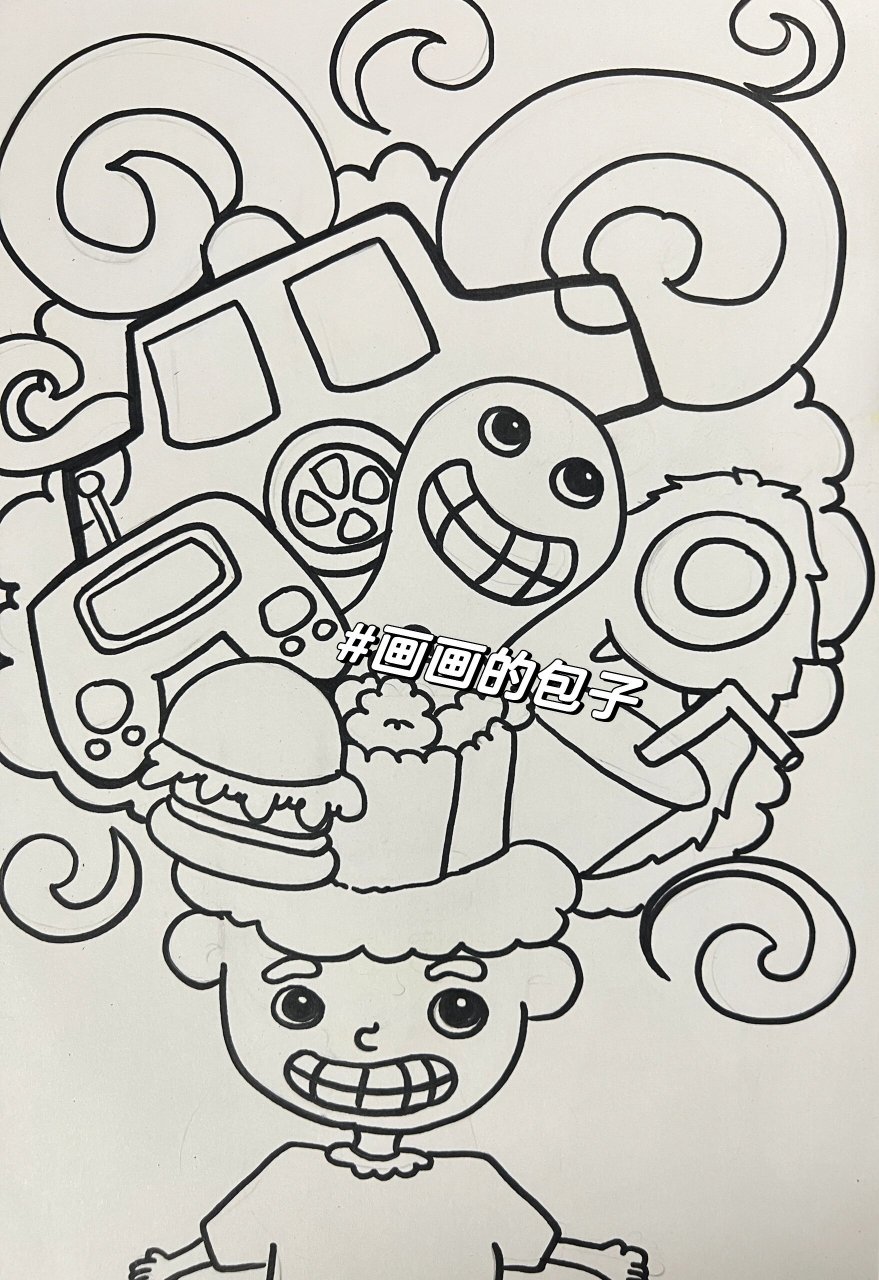 8-10岁 线描想象课程,大胆的发挥想象力,将自己的奇思妙想展现在画面