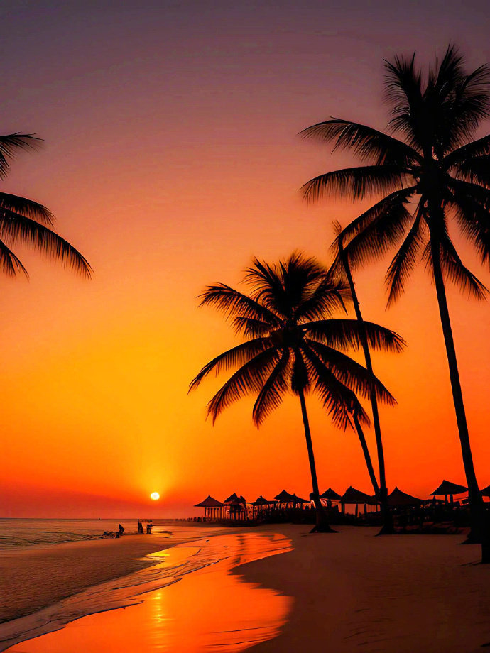 约个傍晚,沿着海边前行,一起看那落日余晖