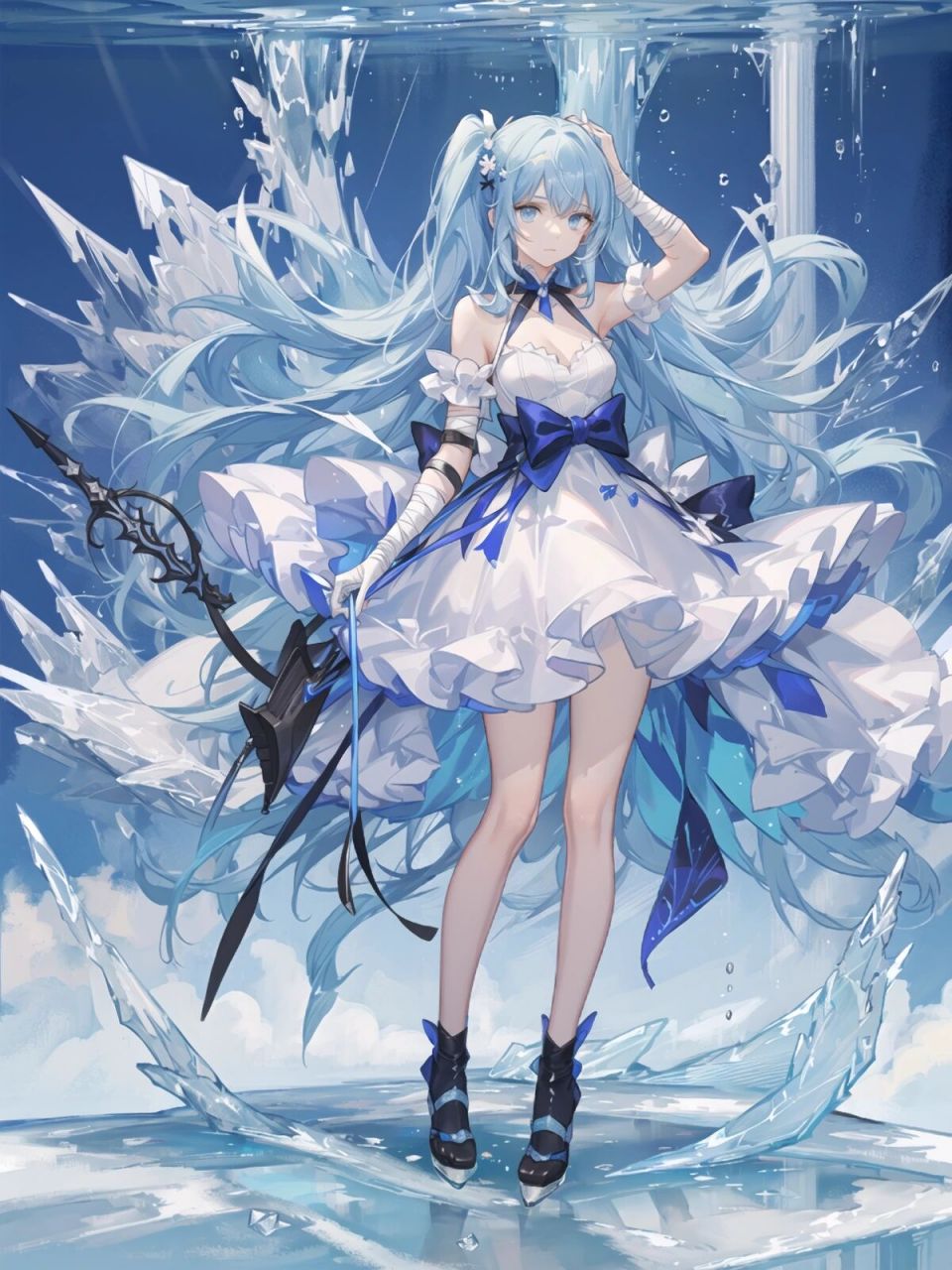 此刻我是蓝色的水冰月|唯美少女壁纸