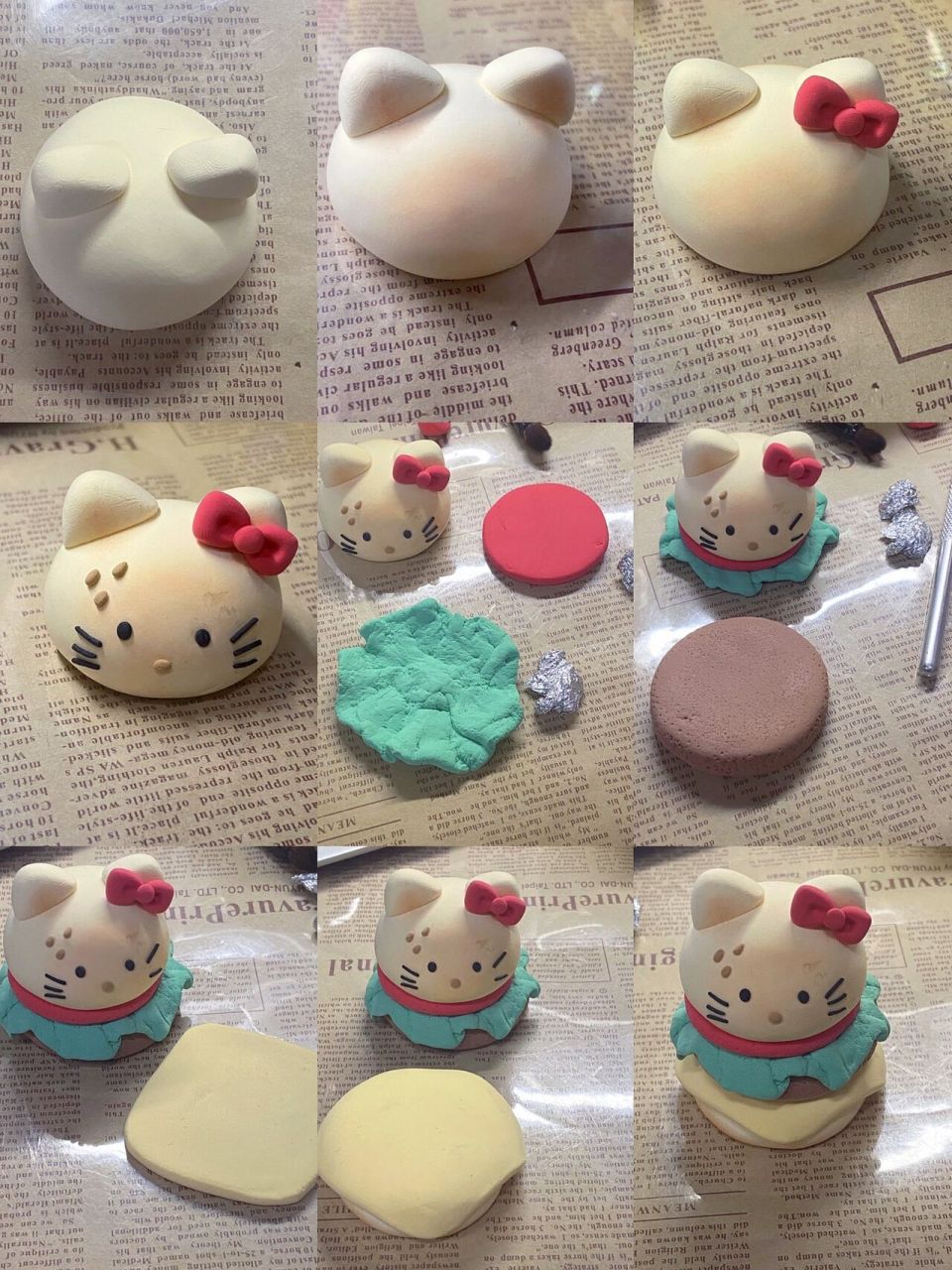 黏土/快来get这个kitty汉堡包🍔 🔅最近刷到了一张kitty的食玩图