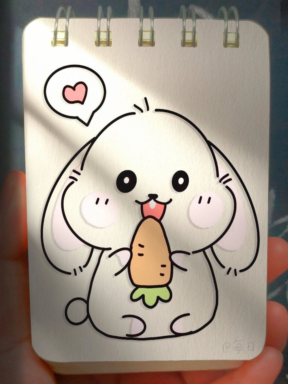 简笔画教程—吃胡萝卜的兔子 可爱小兔子,快去画它!