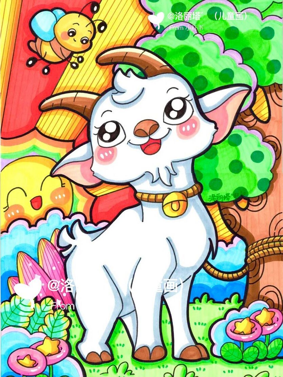 山东省春考保育专业简笔画提纲 小羊 范画 学前教育美术动物类范画