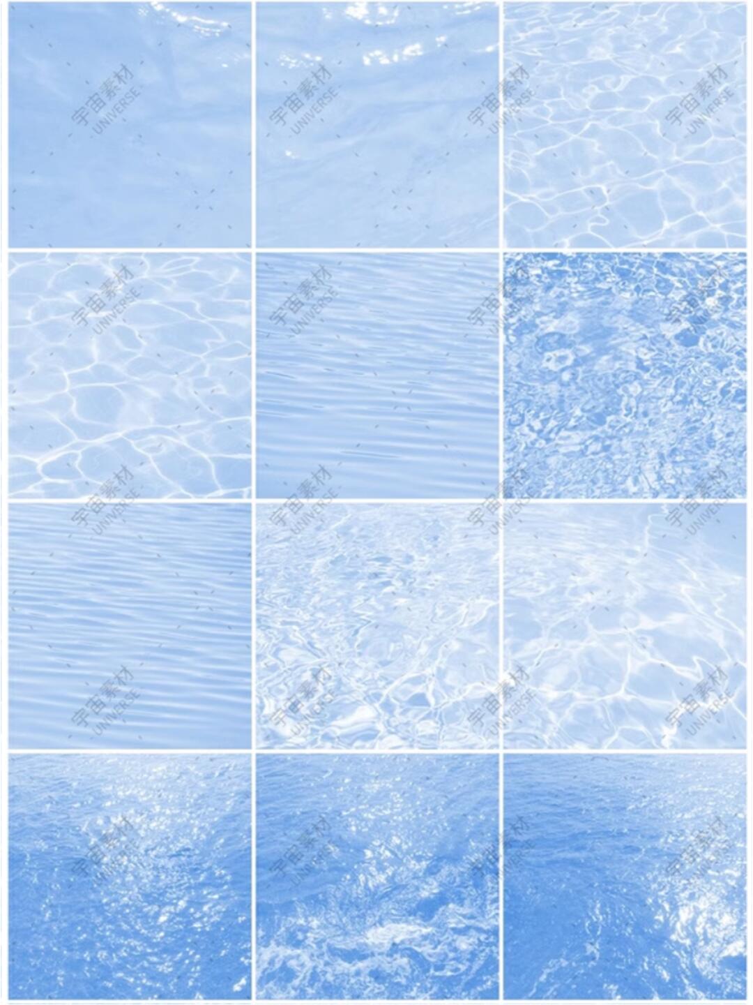 真实海面水面波纹水花浪花ps笔刷素材