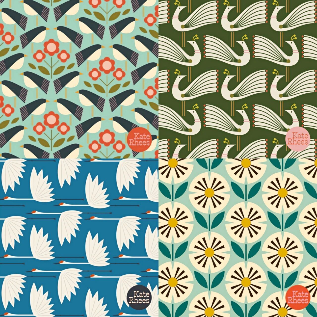 重复图案素材合集(五) 作者‖kate rhees 来自美国的图案设计师