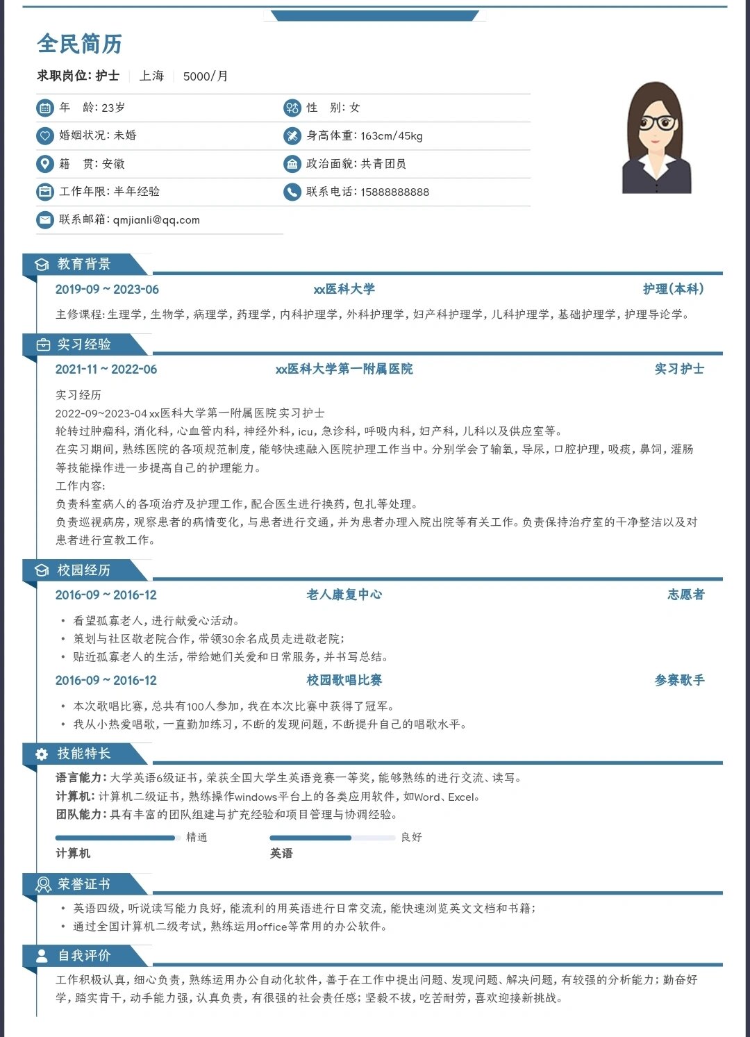 hr喜欢的医学生简历模板来了!