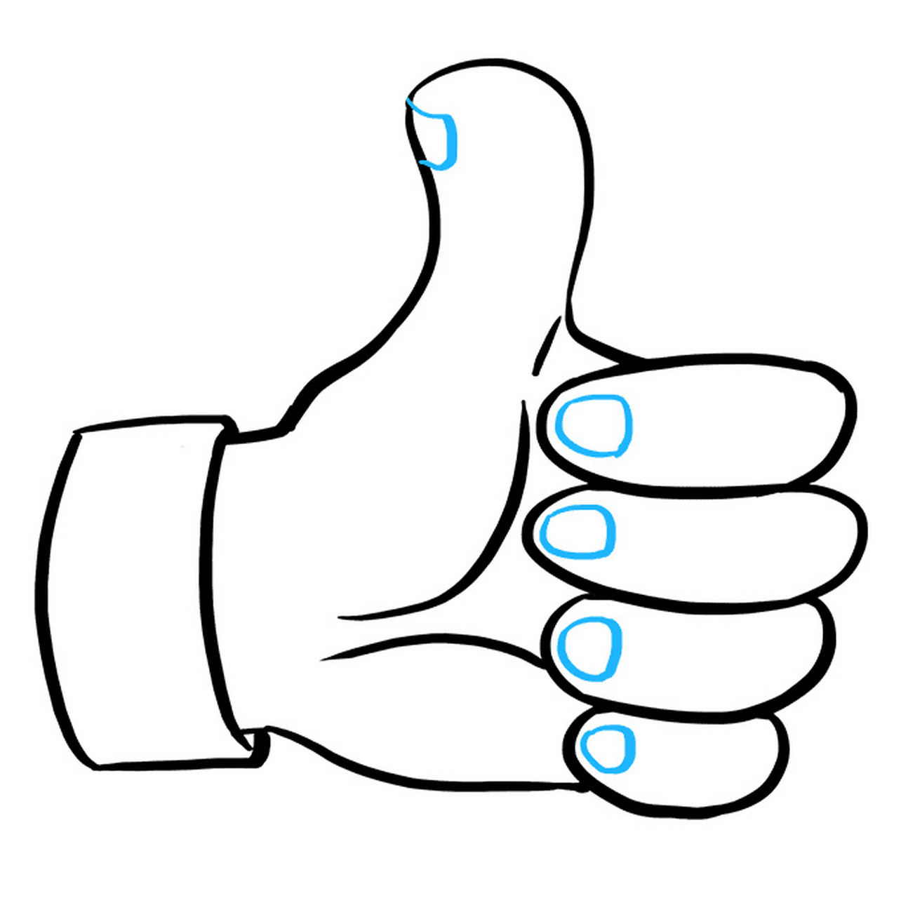 简笔画教程之大拇指 告诉自己棒棒哒