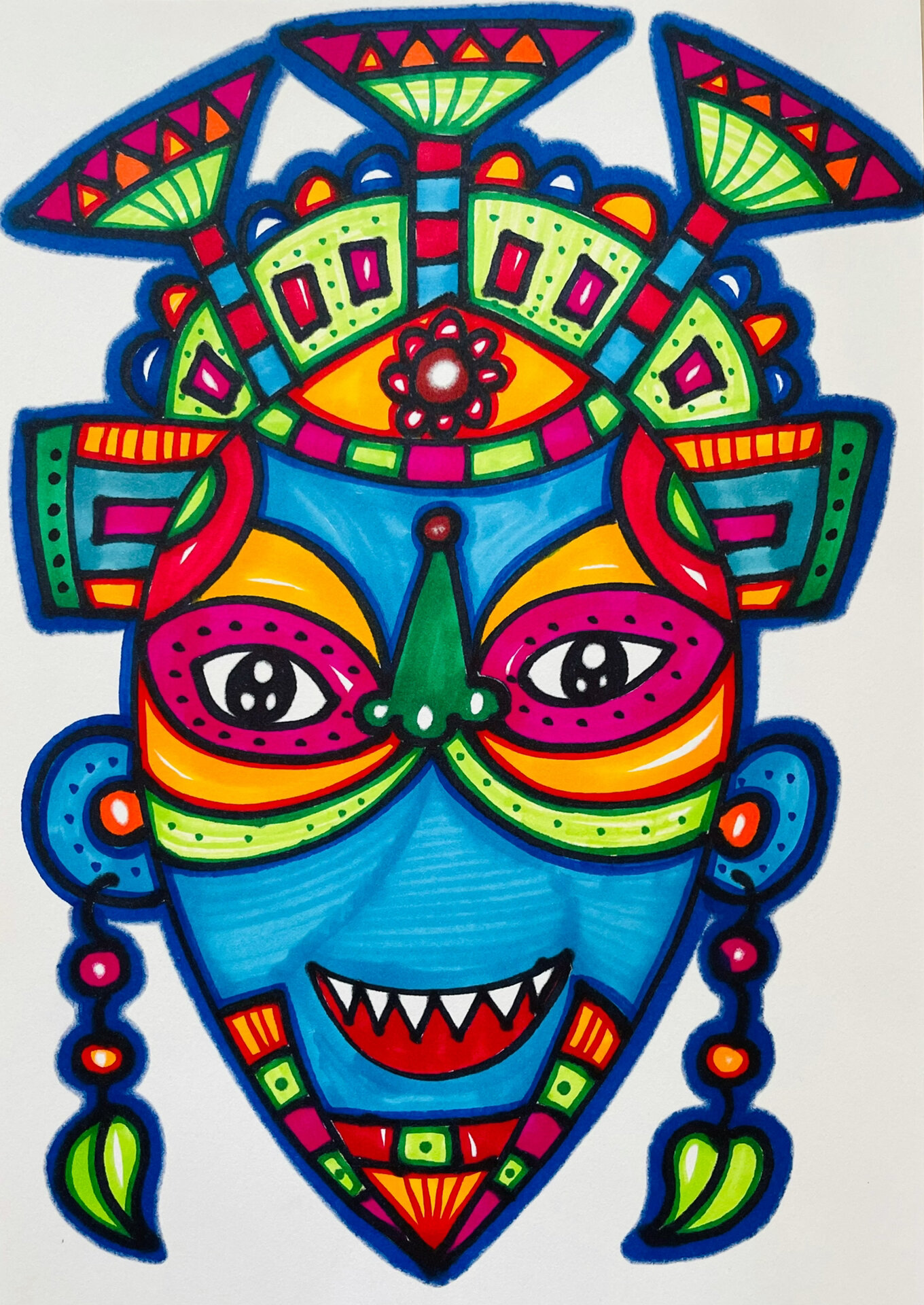 古老的面具🎭,美术🎨课堂,创意美术