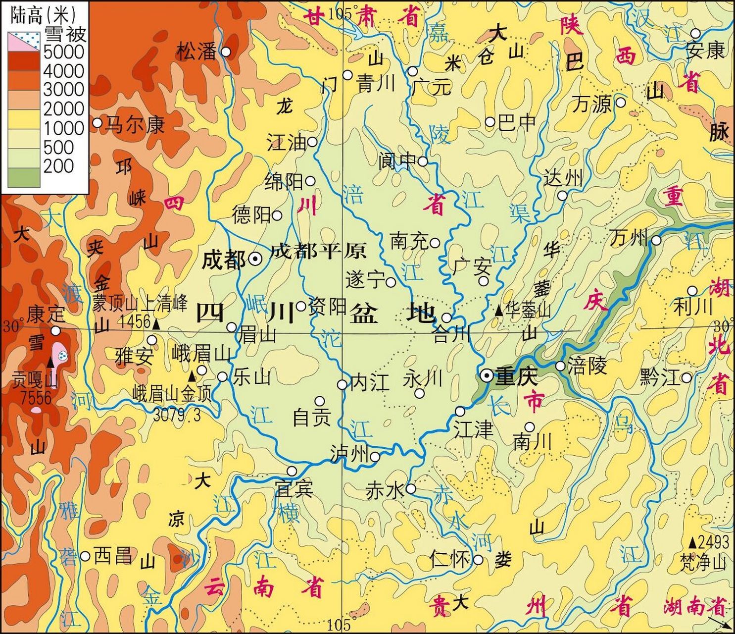 盆地地形示意图图片