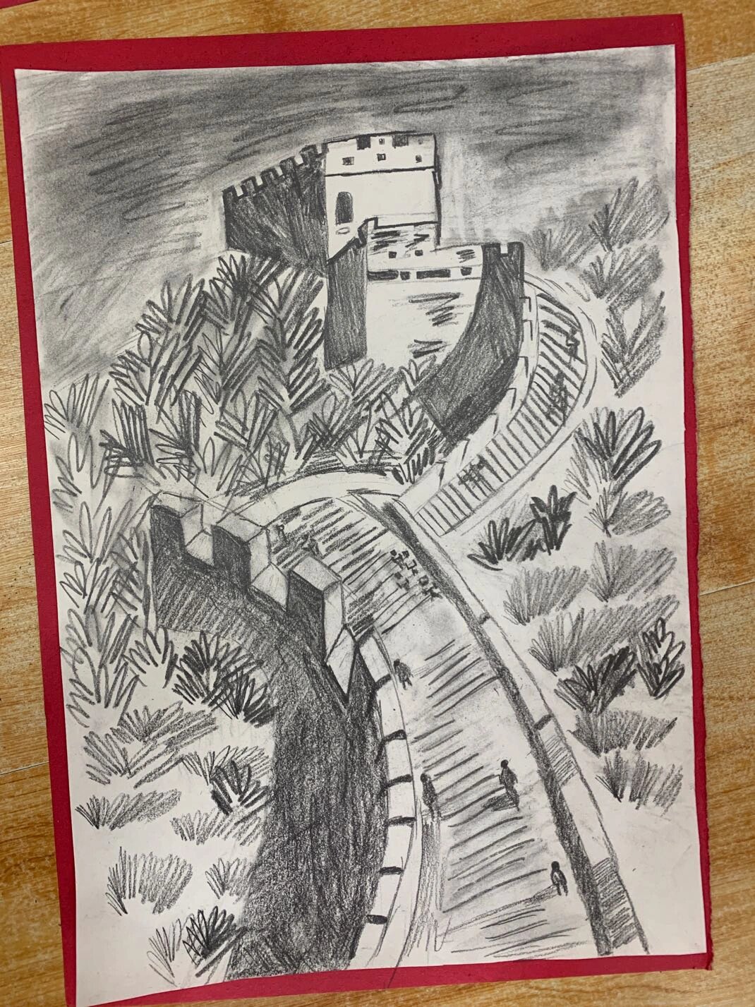 作品名称《素描--长城