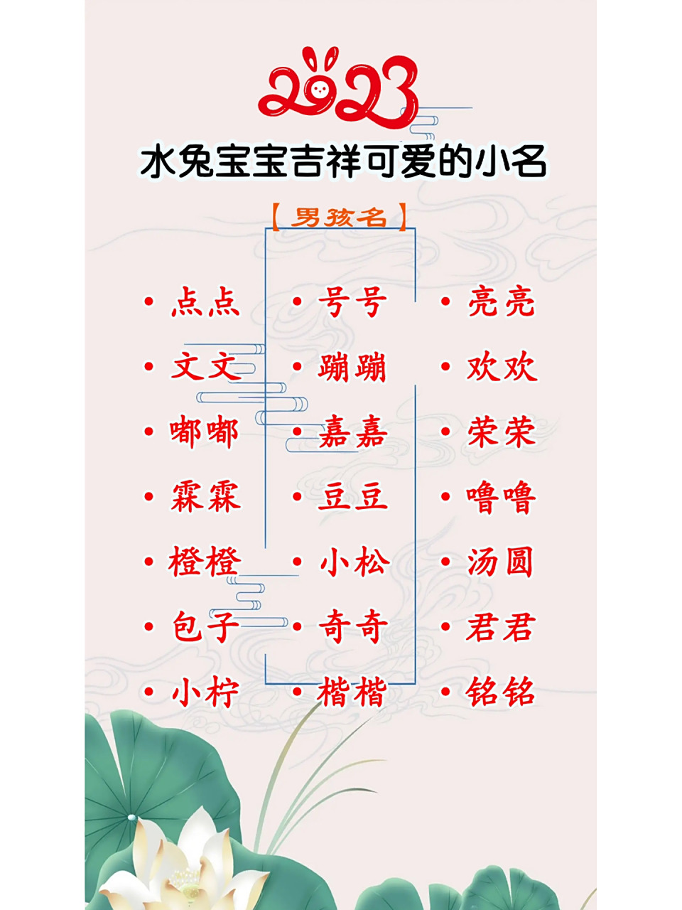 2023水兔宝宝吉祥,可爱的小名乳名大全 我们都知道,2023是水兔年,这