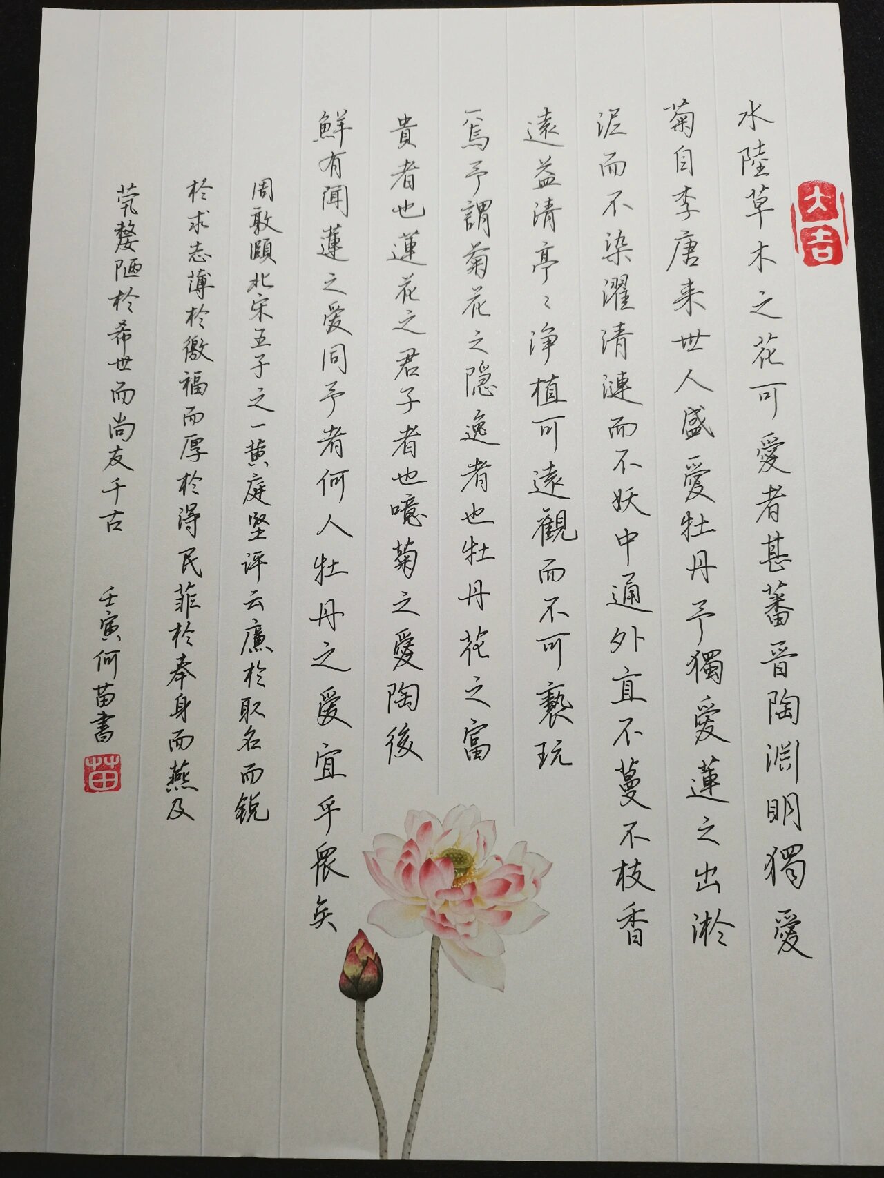 手写08丨荆霄鹏行楷《爱莲说