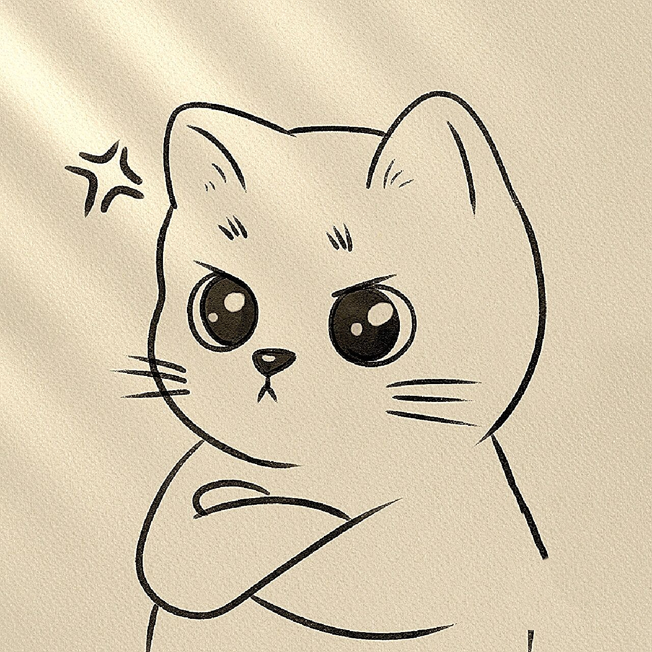 生气猫咪简笔画‖(26)       临摹