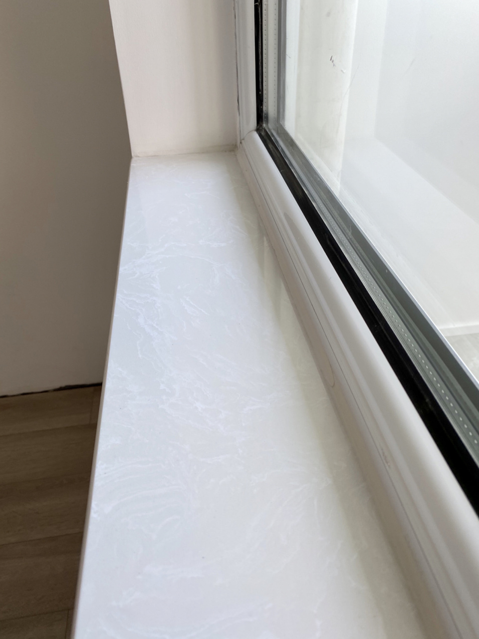 装修第45天,大理石窗台石 太喜欢这个窗台石的纹理了,奶油白,绝绝子