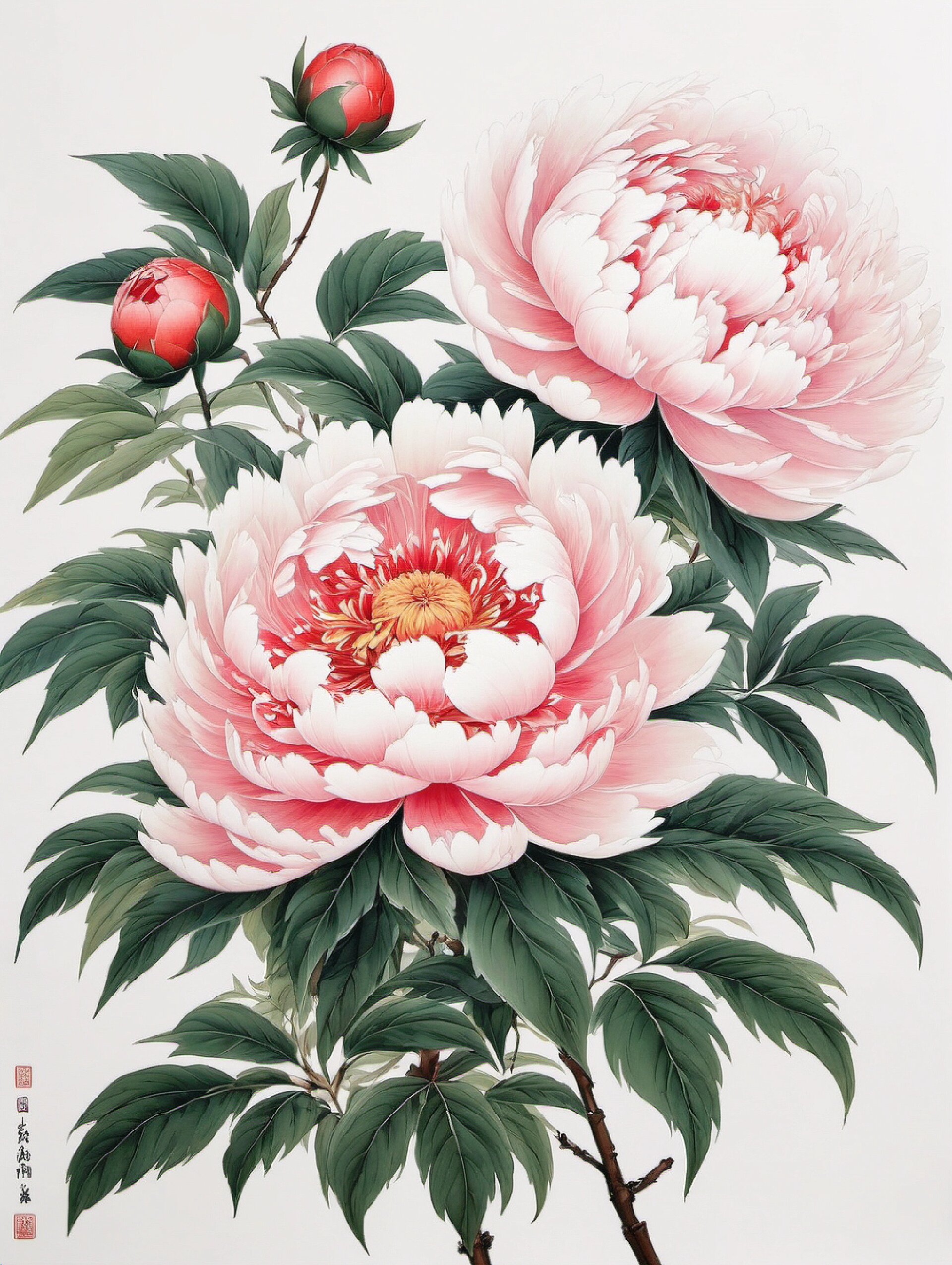 绘画素材1000篇—牡丹花国画素材  绘画素材1000篇—牡丹花国画素材