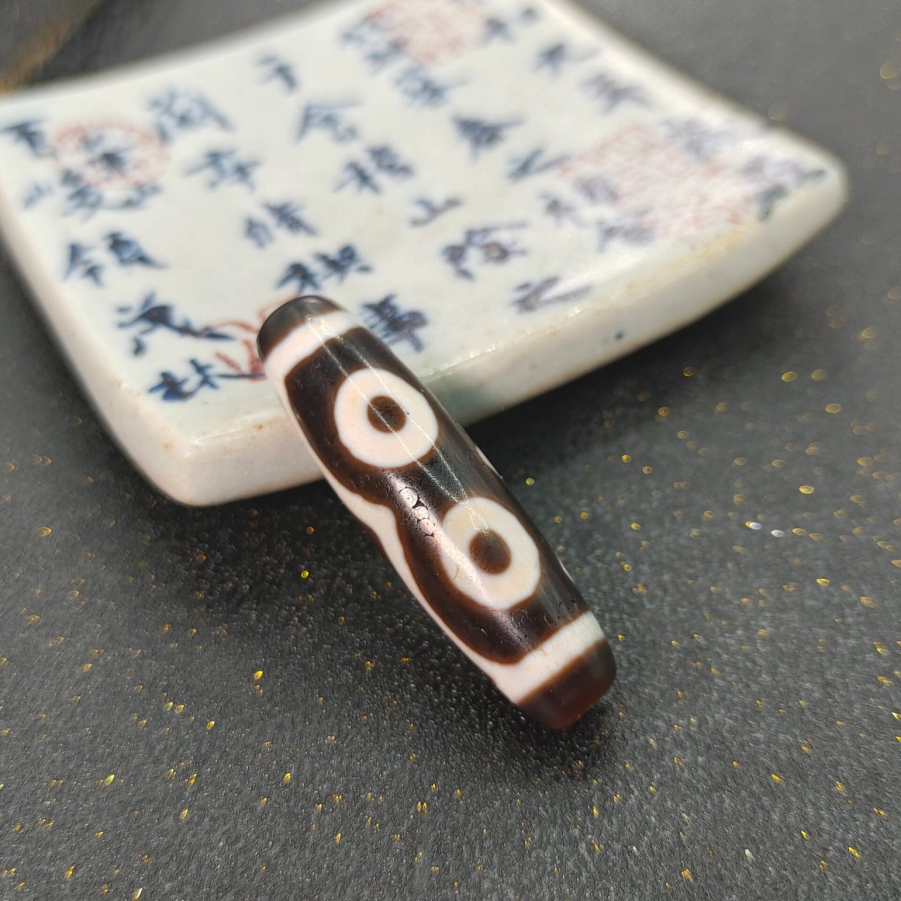 【福诺甄选】菩提三眼天珠,图腾少见,稀有 菩提三眼天珠 尺寸42*12