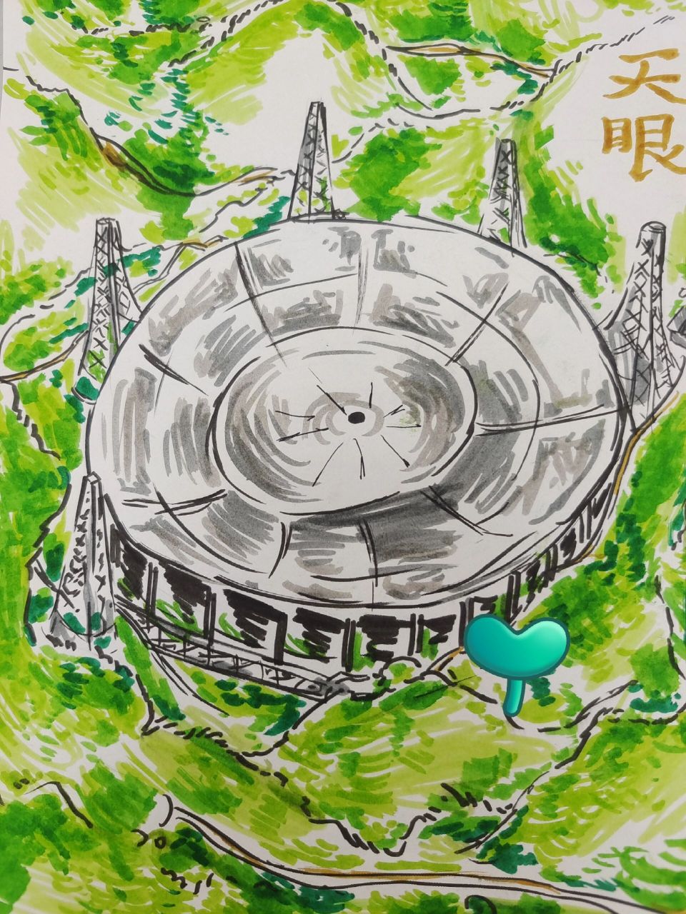 《看新闻画新闻》作品 重点在于让学生抓住关键场景进行绘画,可以适当